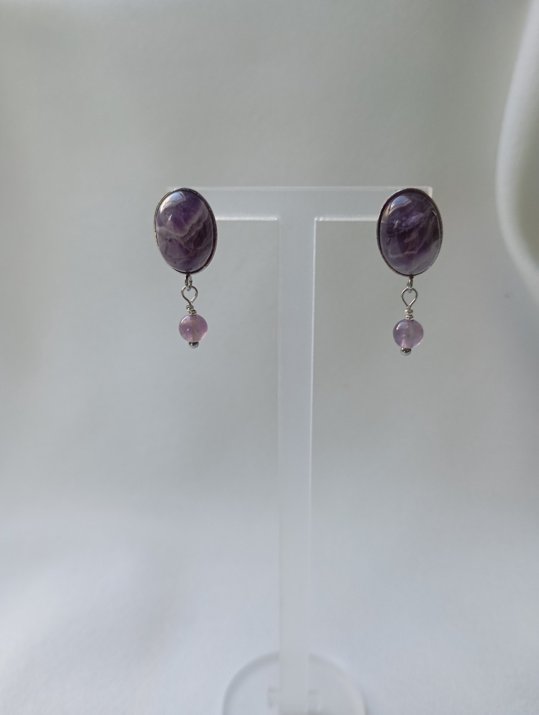 Cercei retro cu Ametist - bijuterii - cercei - cercei din pietre semiprețioase - Artynos.ro