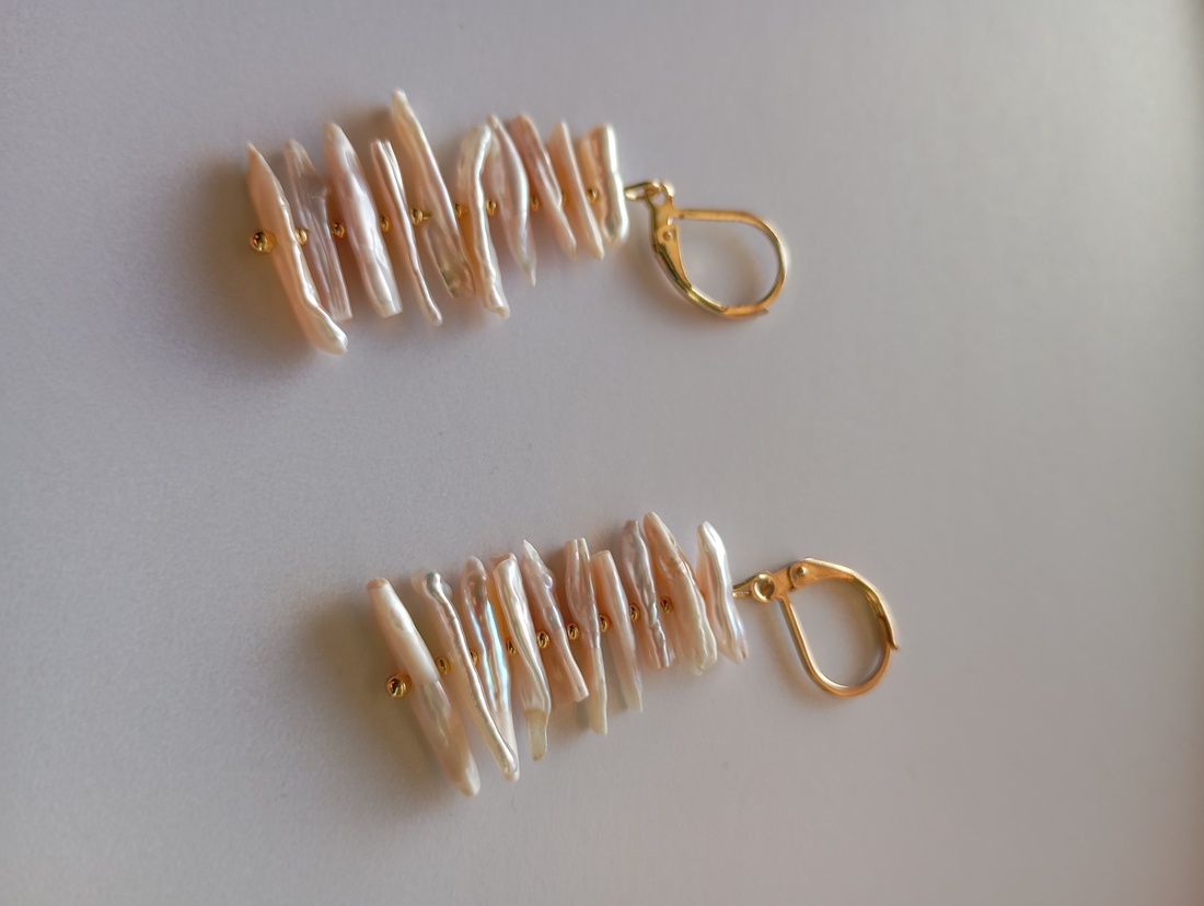 Cercei Fancy cu perle baroc tip chips 1,2-1,7 cm - bijuterii - cercei - cercei din perle - Artynos.ro