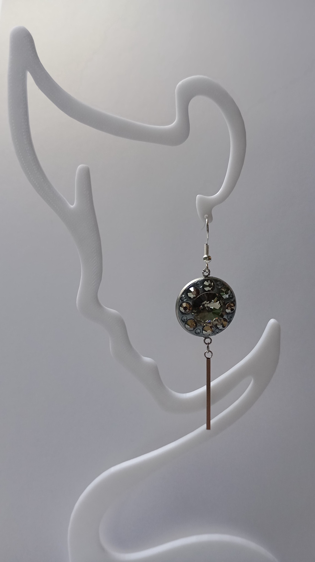 Cercei cu cristale Preciosa Black Diamond - bijuterii - cercei - cercei lungi - Artynos.ro