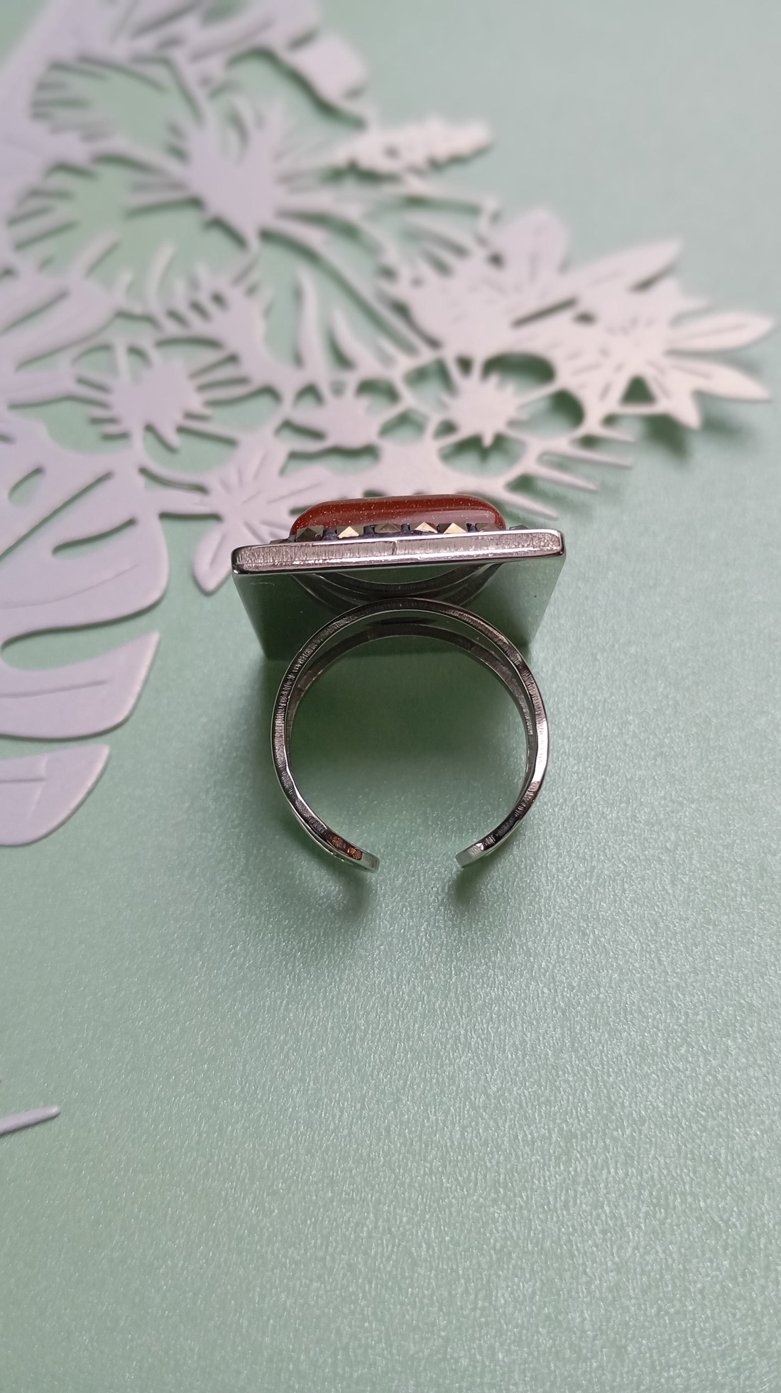 Inel Handmade cu Piatra Soarelui și Marcasite - bijuterii - inele - inele cu pietre semiprețioase - Artynos.ro