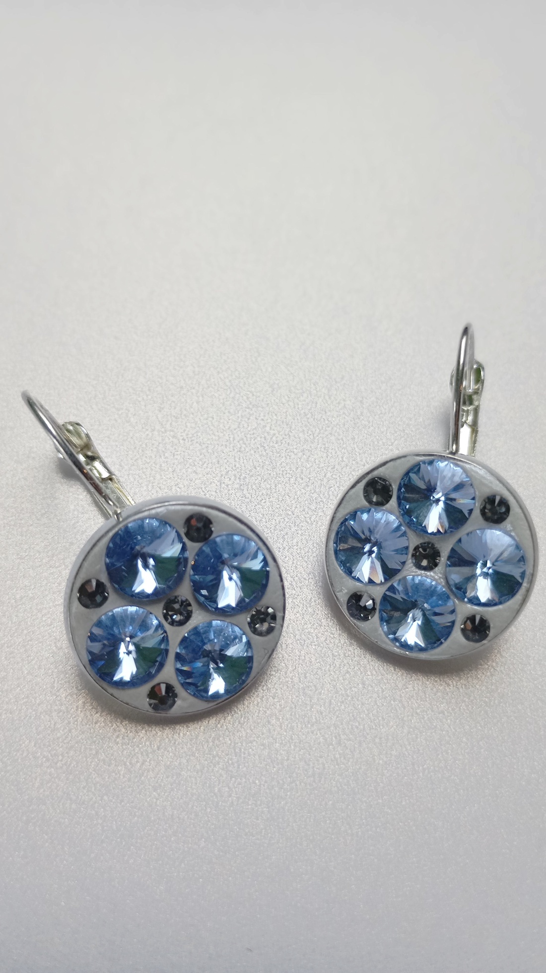 Cercei fashion cu cristale Swarovski Light Sapphire 6mm - bijuterii - cercei - cercei lungi - Artynos.ro