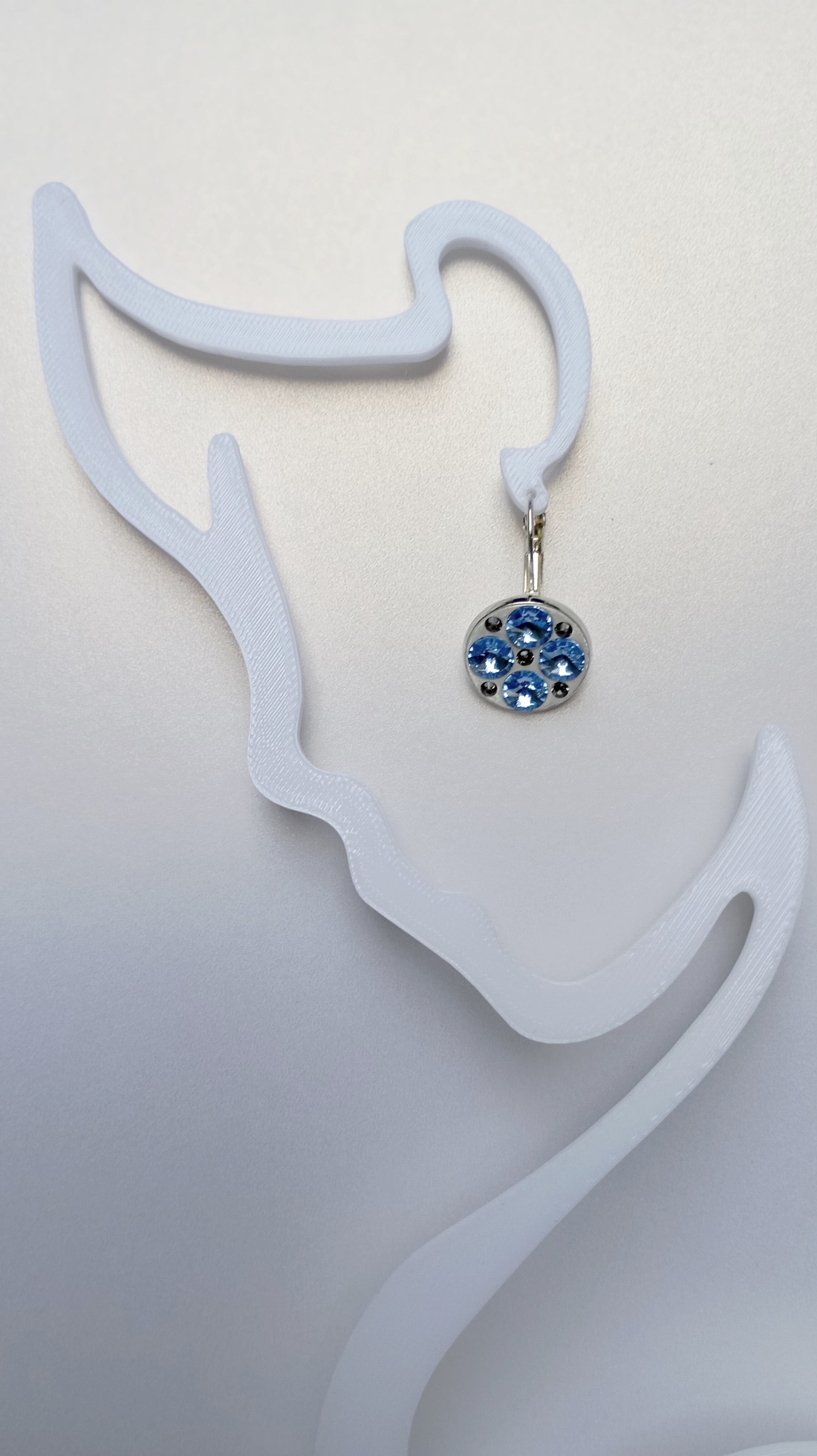 Cercei fashion cu cristale Swarovski Light Sapphire 6mm - bijuterii - cercei - cercei lungi - Artynos.ro