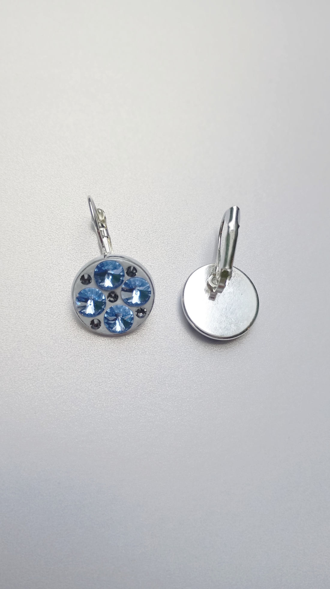 Cercei fashion cu cristale Swarovski Light Sapphire 6mm - bijuterii - cercei - cercei lungi - Artynos.ro
