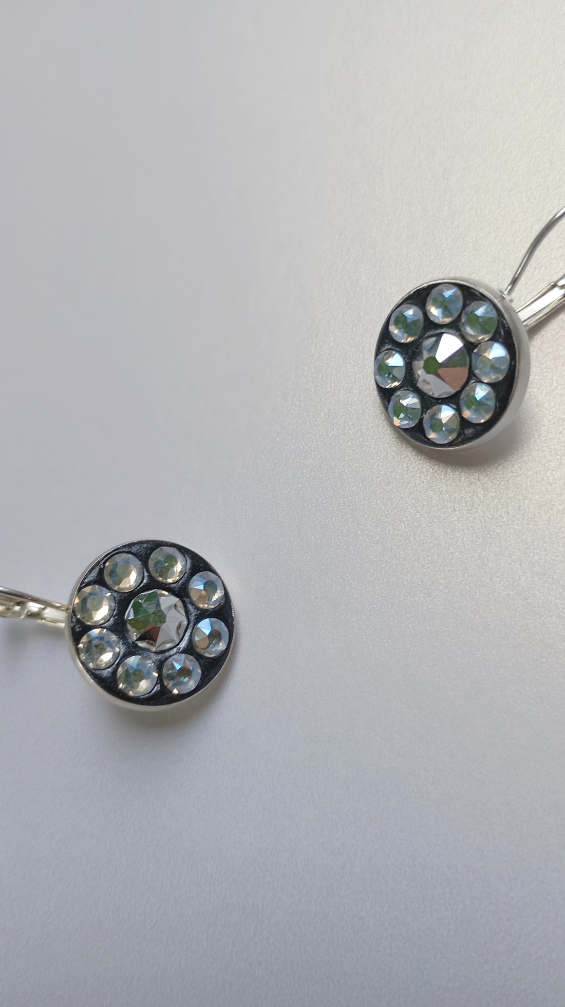 Cercei cu cristale Swarovski Crisyal Clear si Preciosa Comet Argent, moderni, tineresti 16mm - bijuterii - cercei - cercei lungi - Artynos.ro