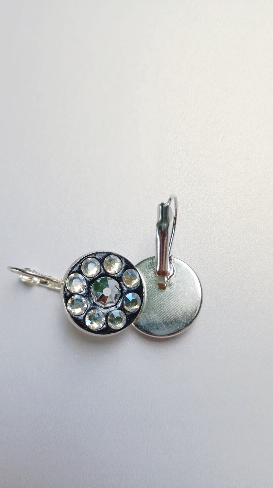 Cercei cu cristale Swarovski Crisyal Clear si Preciosa Comet Argent, moderni, tineresti 16mm - bijuterii - cercei - cercei lungi - Artynos.ro