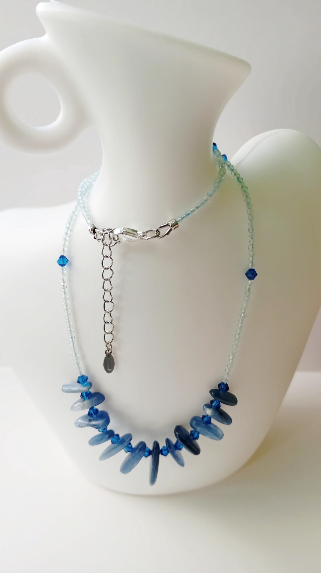 Set albastru energizant cu Kyanit, Topaz si Swarovski - bijuterii - seturi de bijuterii - Artynos.ro