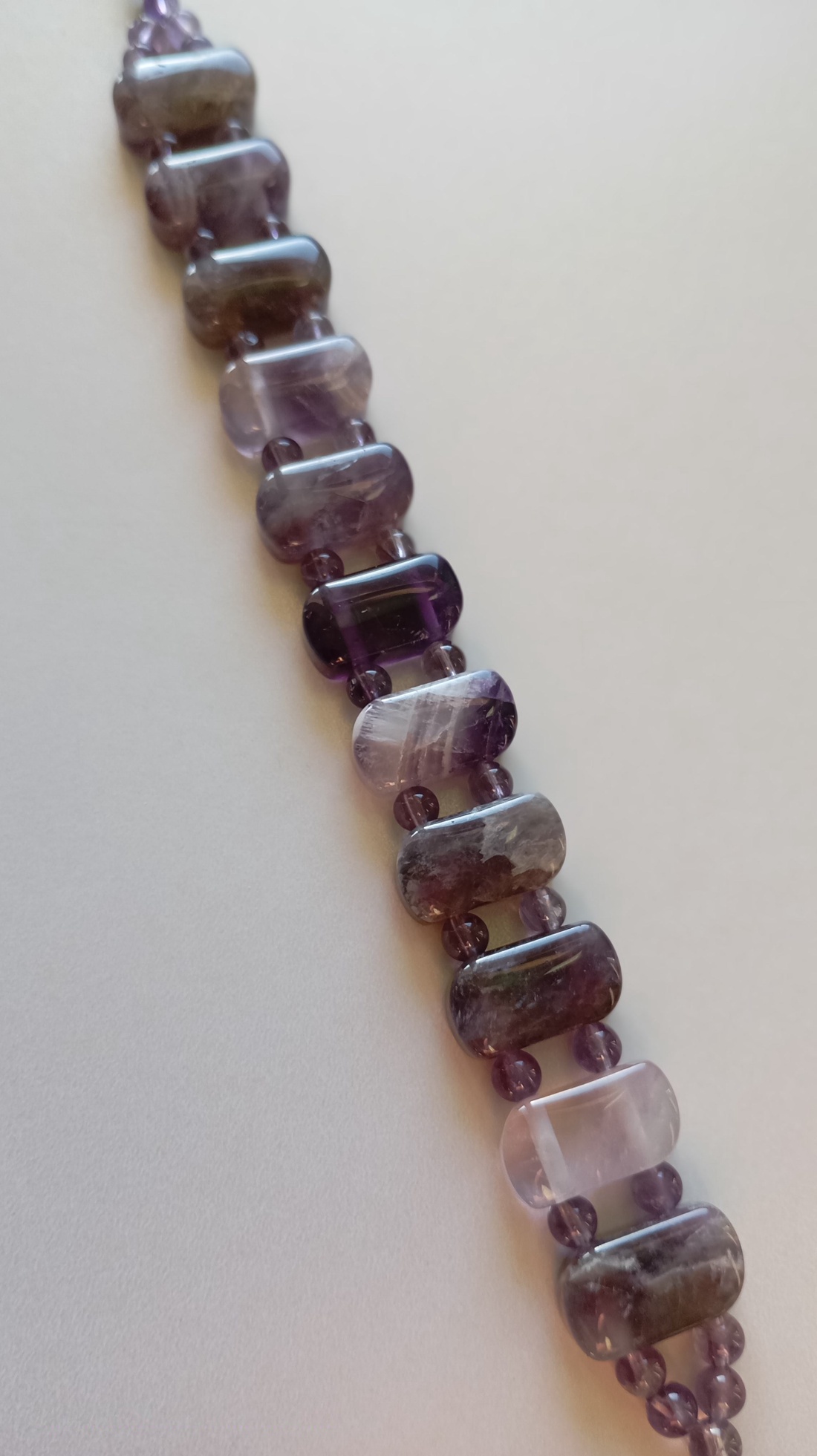 Bratara cu Ametist dreptunghic 1.6 cm, de efect, casual - bijuterii - brățări - brățări din pietre semiprețioase - Artynos.ro