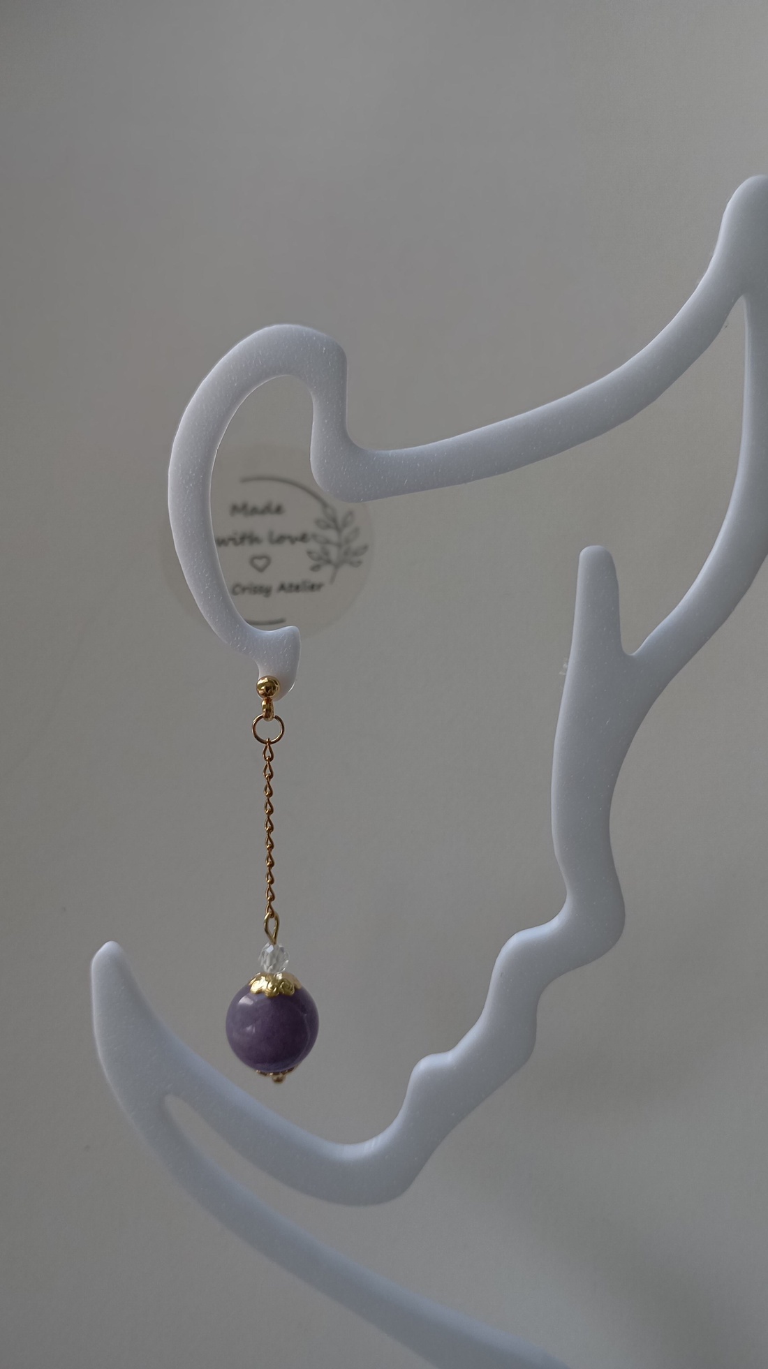 Cercei Angeli albastru pal 12mm si tortite placate cu aur 18K - bijuterii - cercei - cercei din pietre semiprețioase - Artynos.ro
