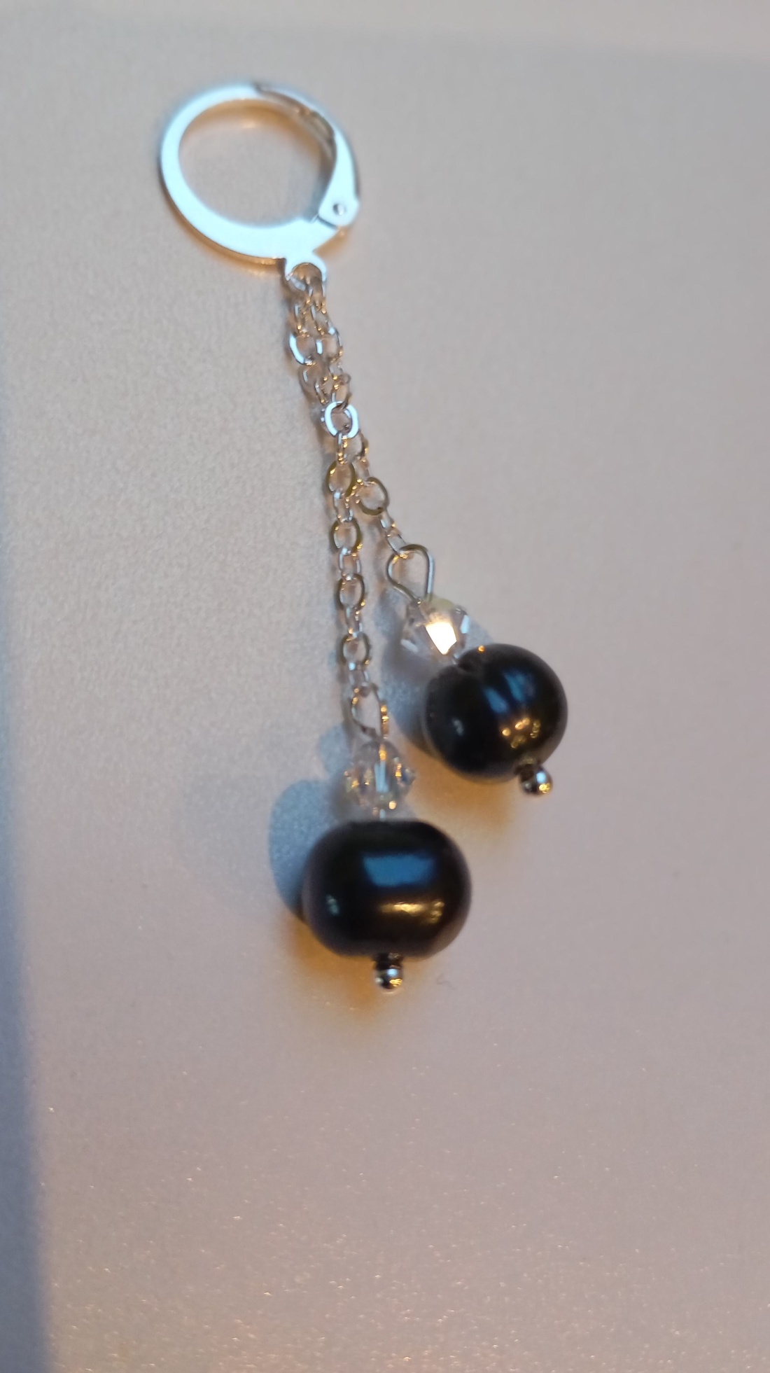 Cercei Perle negre si cristale Swarovski - bijuterii - cercei - cercei din perle - Artynos.ro