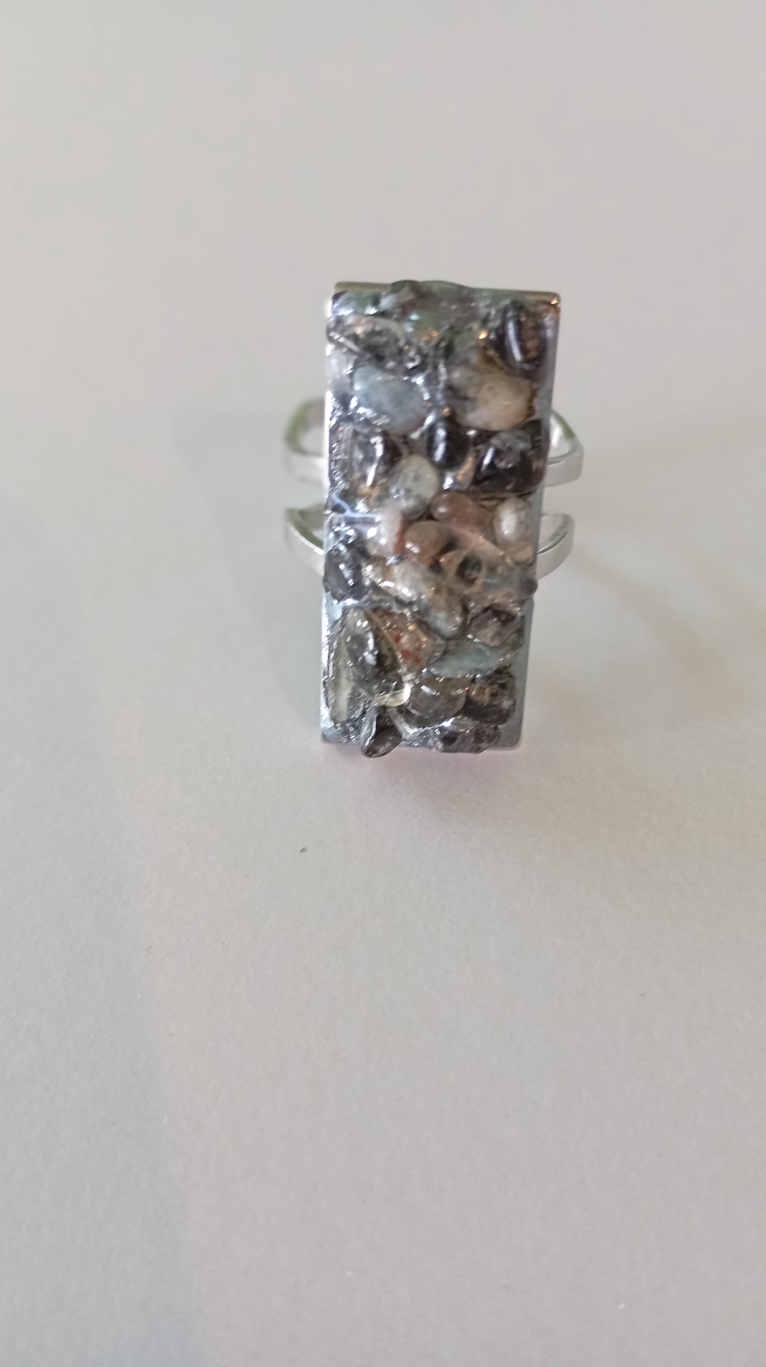 Inel handmade argintiu cu pietre Citrin - bijuterii - inele - inele cu pietre semiprețioase - Artynos.ro