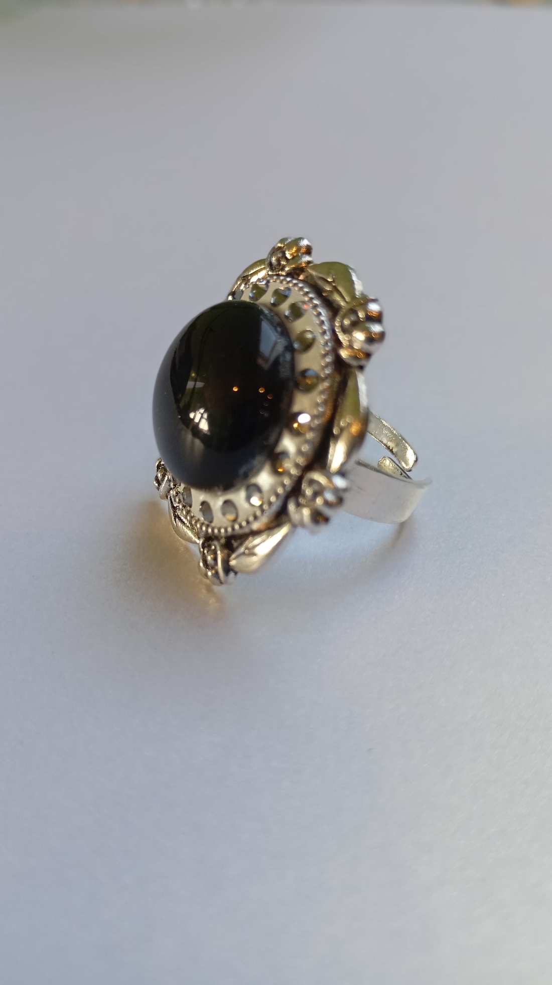 Inel handmade cu Onix si cristale Swarovski Black Diamond - bijuterii - inele - inele cu pietre semiprețioase - Artynos.ro