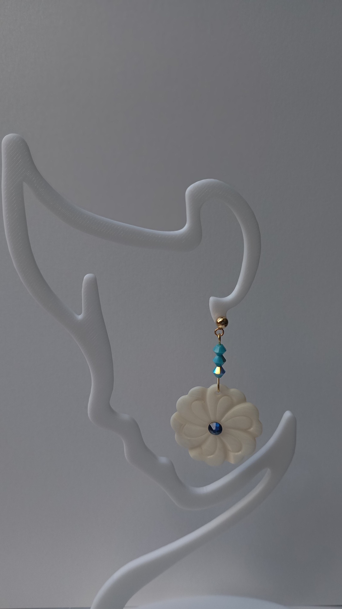 Cercei Floare Sidef 3 cm cu cristale Swarovski - bijuterii - cercei - cercei din pietre semiprețioase - Artynos.ro