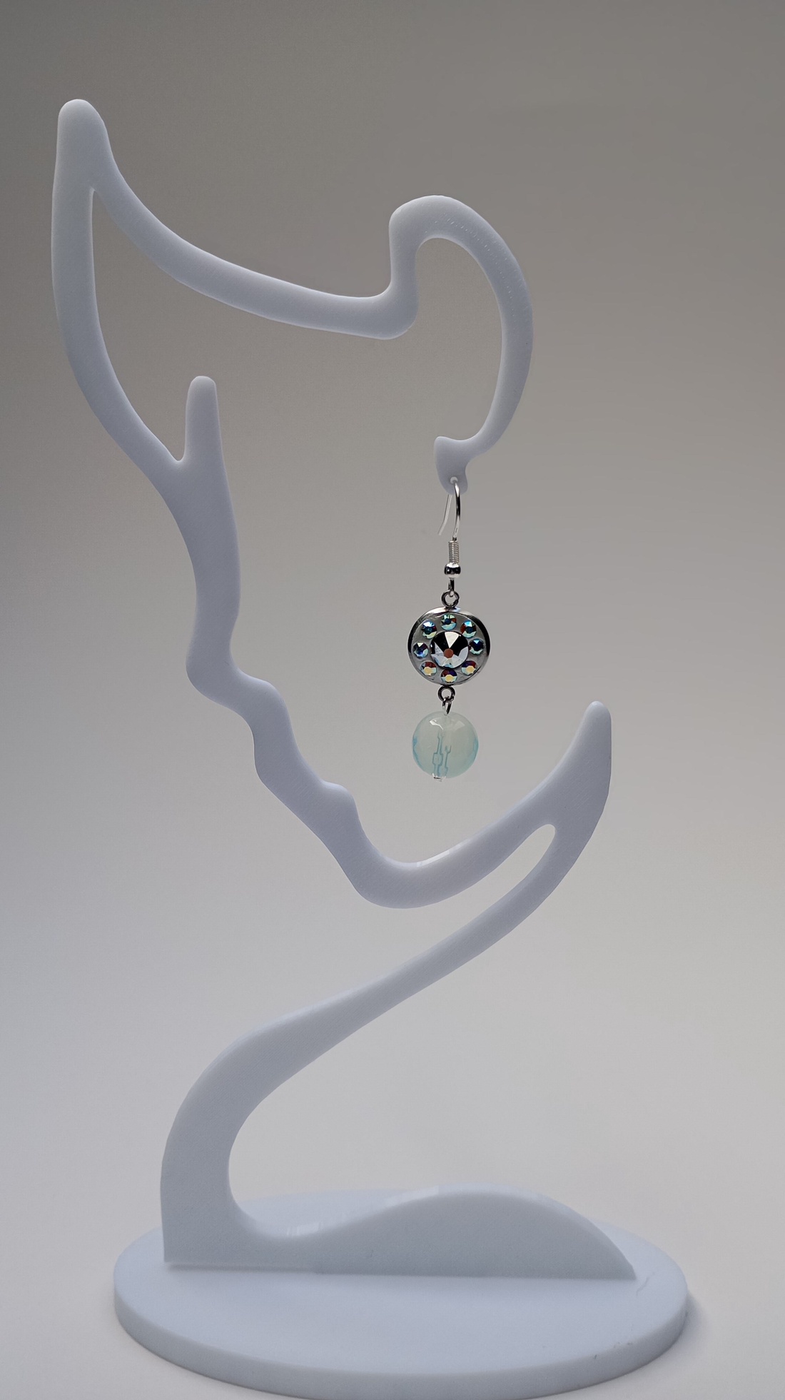Cercei Opalit fatetat si cristale Swarovski - bijuterii - cercei - cercei din pietre semiprețioase - Artynos.ro