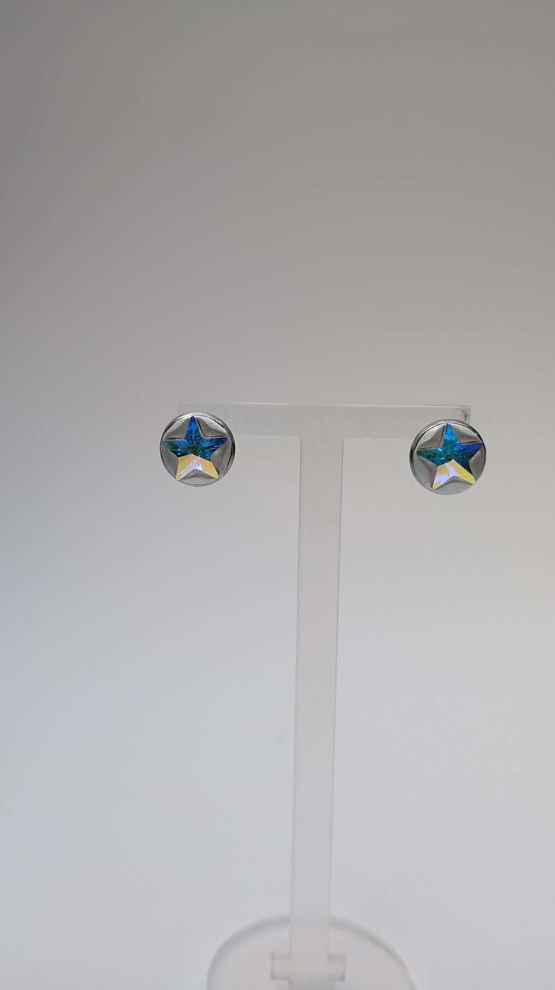 Cercei argintii Steluta Swarovski 10mm - bijuterii - cercei - cercei din mărgele - Artynos.ro