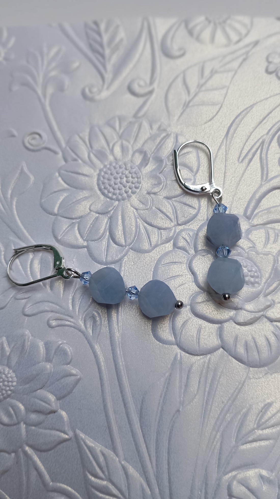 Set bijuterii Aquamarin si cristale Swarovski Light Sapphire 5mm - bijuterii - seturi de bijuterii - Artynos.ro