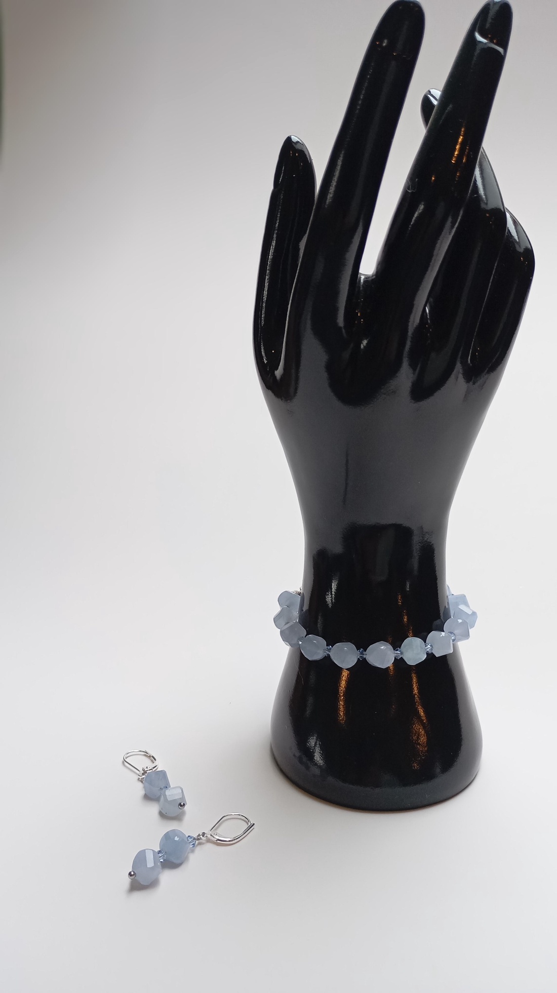 Set bijuterii Aquamarin si cristale Swarovski Light Sapphire 5mm - bijuterii - seturi de bijuterii - Artynos.ro
