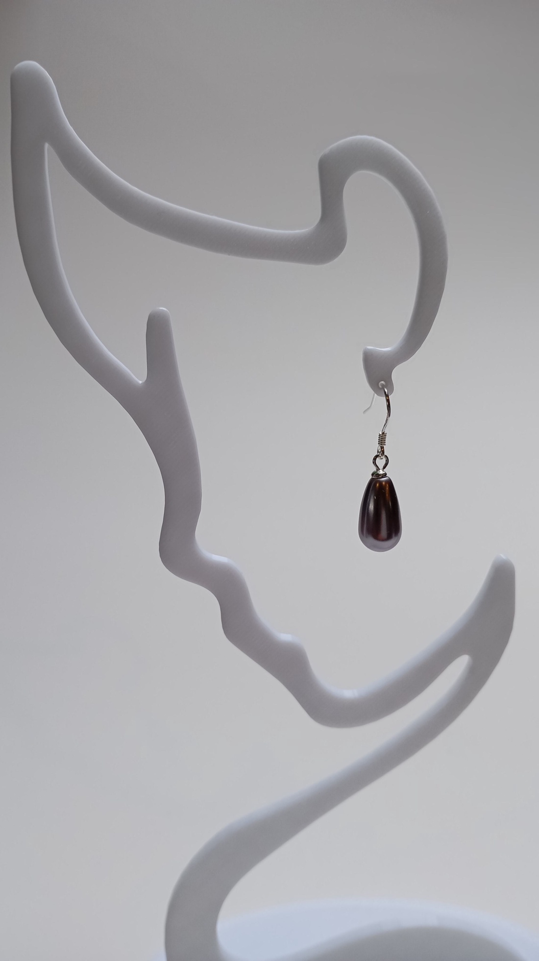 Cercei din argint 925 cu perla gri Swarovski 10x8mm - bijuterii - cercei - cercei din argint - Artynos.ro