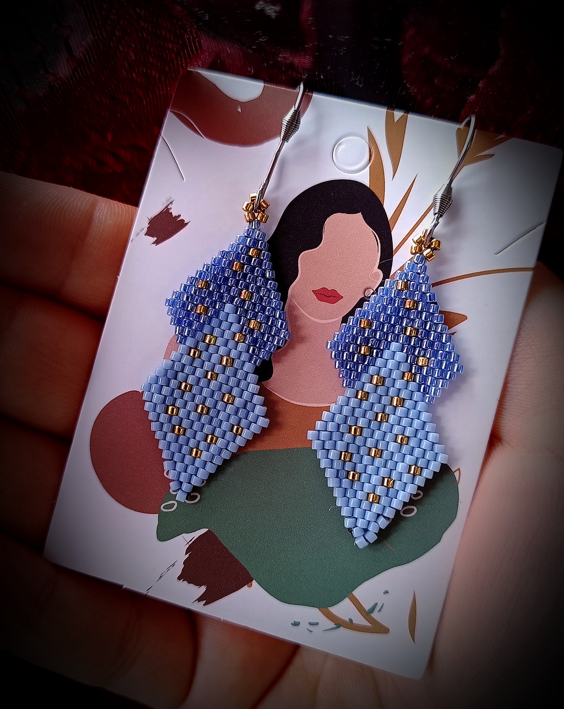 Cercei albastru broderie margele Myiuki Delica - bijuterii - cercei - cercei agățați - Artynos.ro Cercei albastru broderie margele Myiuki Delica - bijuterii - cercei - cercei agățați - Artynos.ro