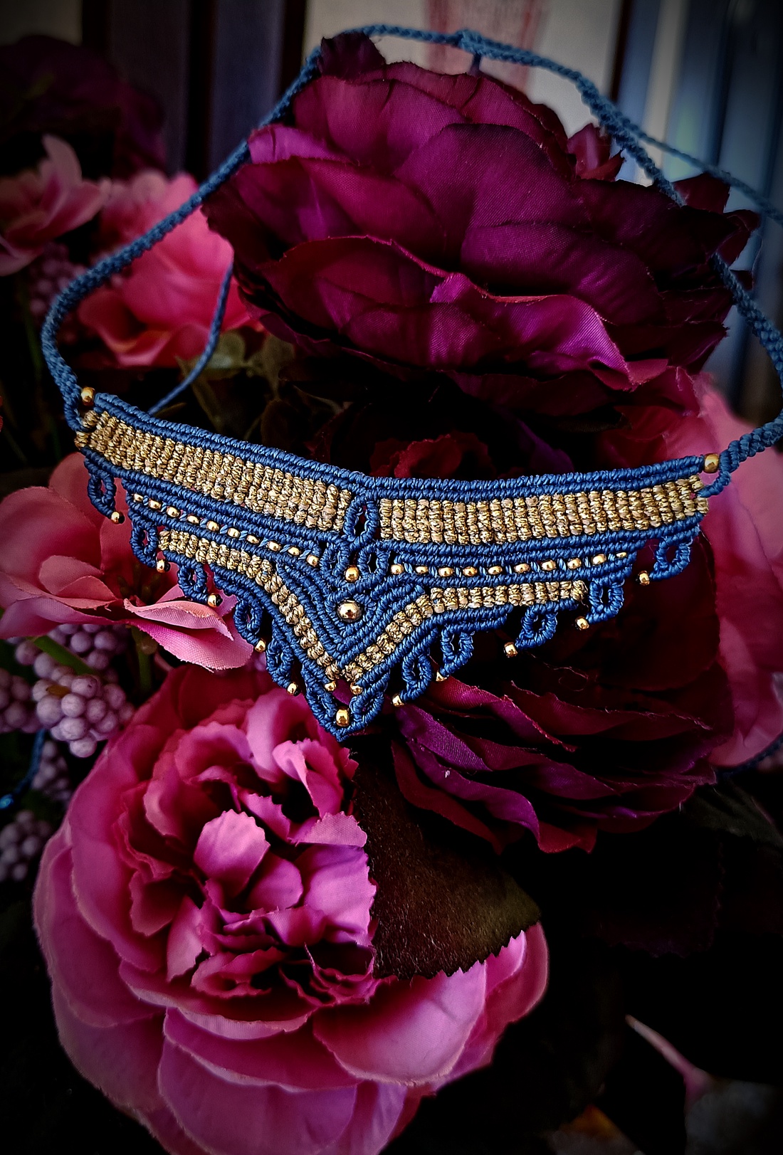 Colier Micromacrame Tribal Cu Bilute - bijuterii - coliere - colier y - Artynos.ro