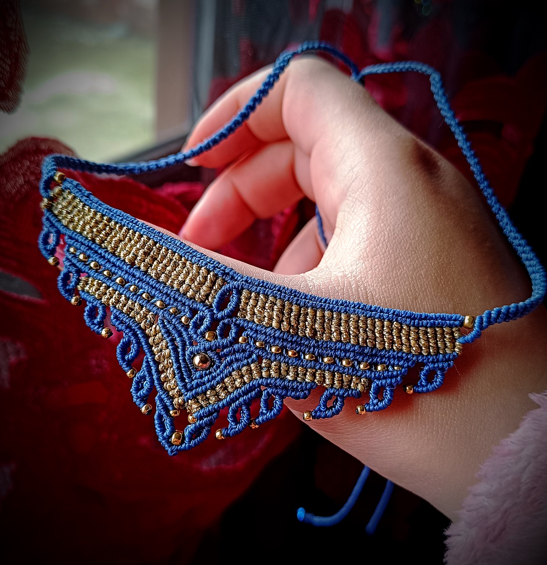 Colier Micromacrame Tribal Cu Bilute - bijuterii - coliere - colier y - Artynos.ro