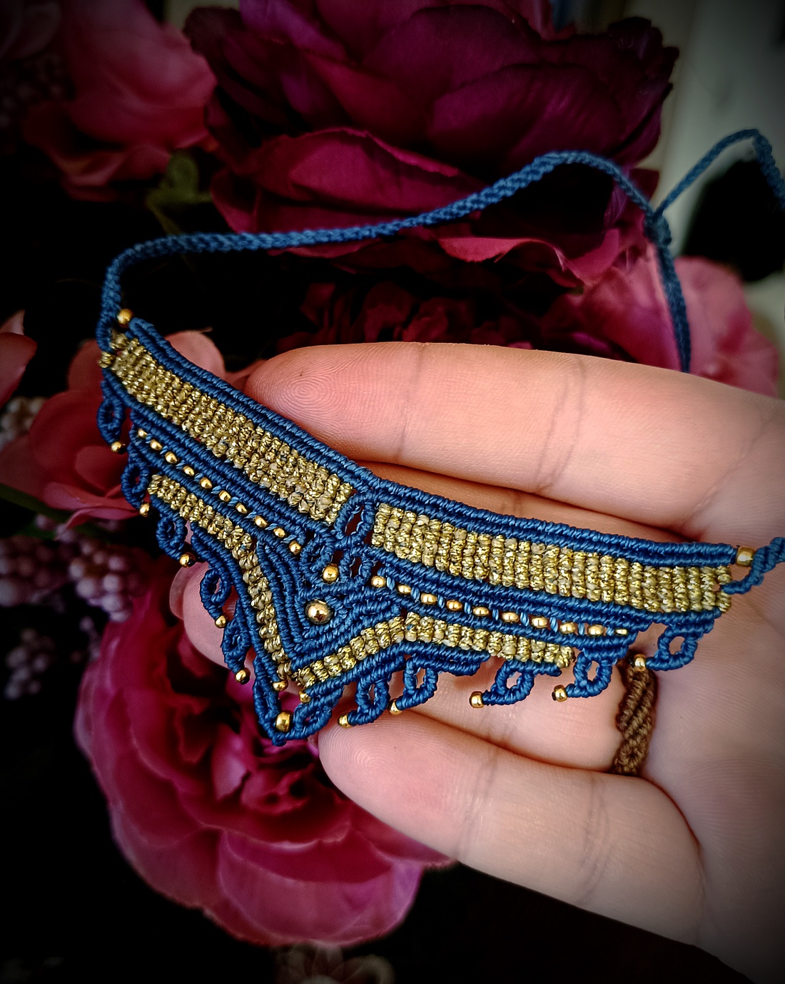 Colier Micromacrame Tribal Cu Bilute - bijuterii - coliere - colier y - Artynos.ro
