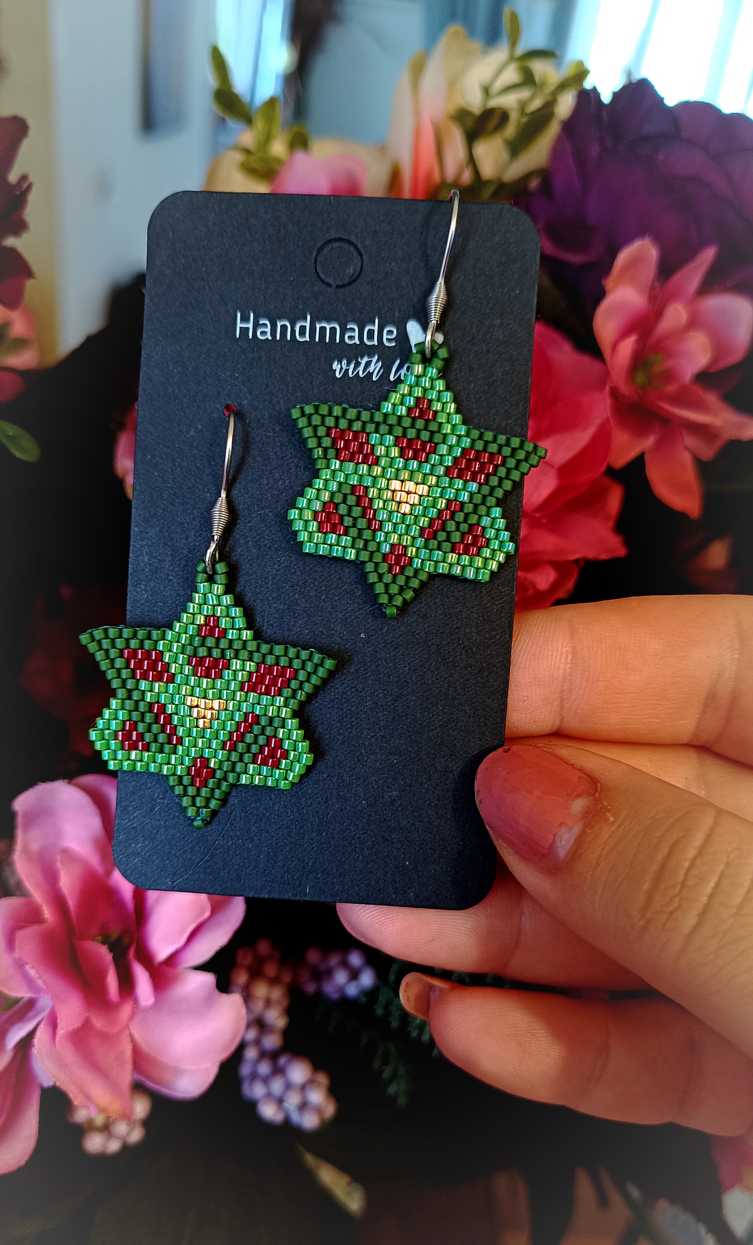 Cercei nod celtic broderie mărgele Myiuki - bijuterii - cercei - cercei agățați - Artynos.ro Cercei nod celtic broderie mărgele Myiuki - bijuterii - cercei - cercei agățați - Artynos.ro
