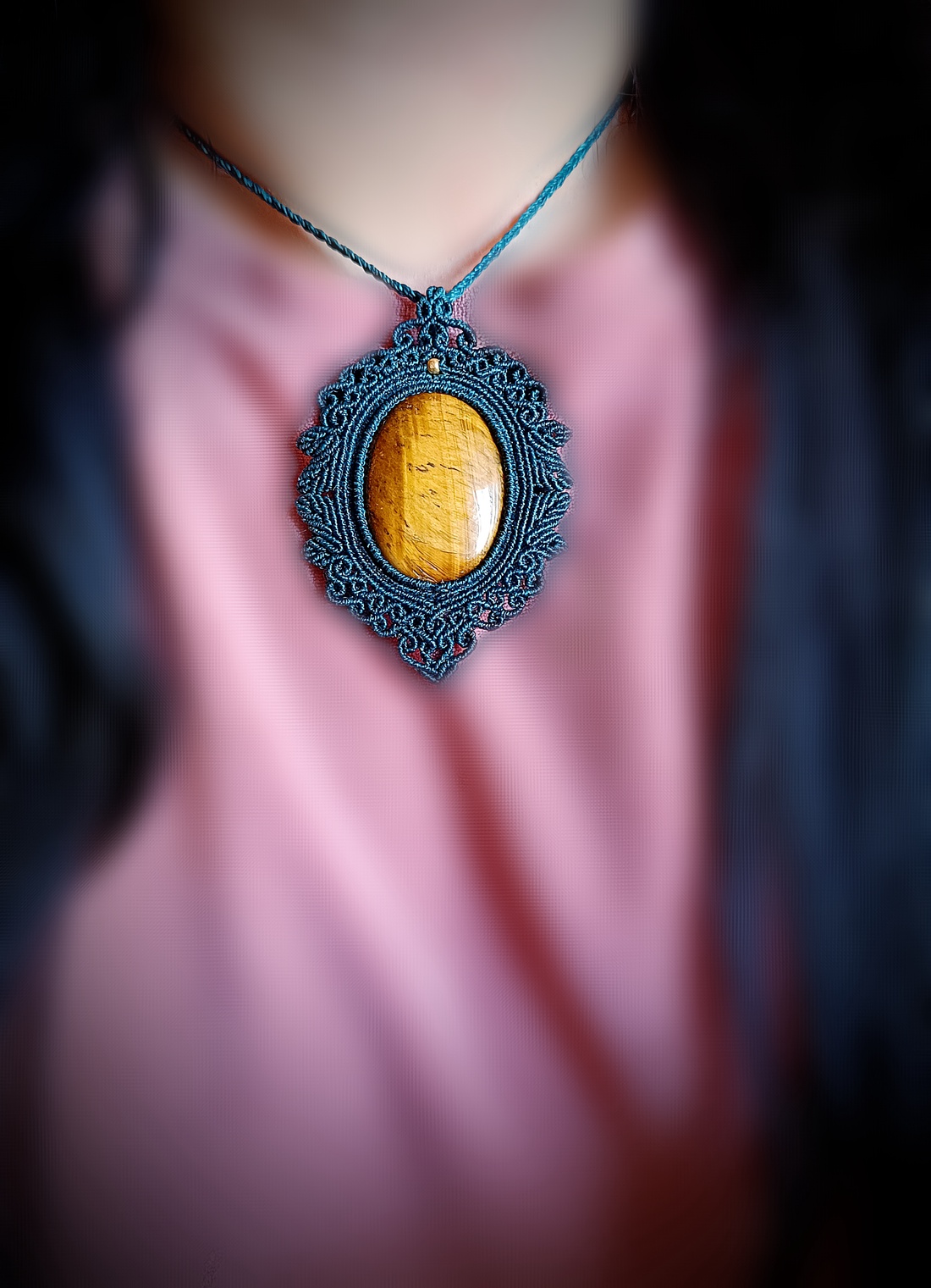 Pandantiv Talisman Micromacrame Ochi de tigru - bijuterii - coliere - coliere din pietre semiprețioase - Artynos.ro Pandantiv Talisman Micromacrame Ochi de tigru - bijuterii - coliere - coliere din pietre semiprețioase - Artynos.ro