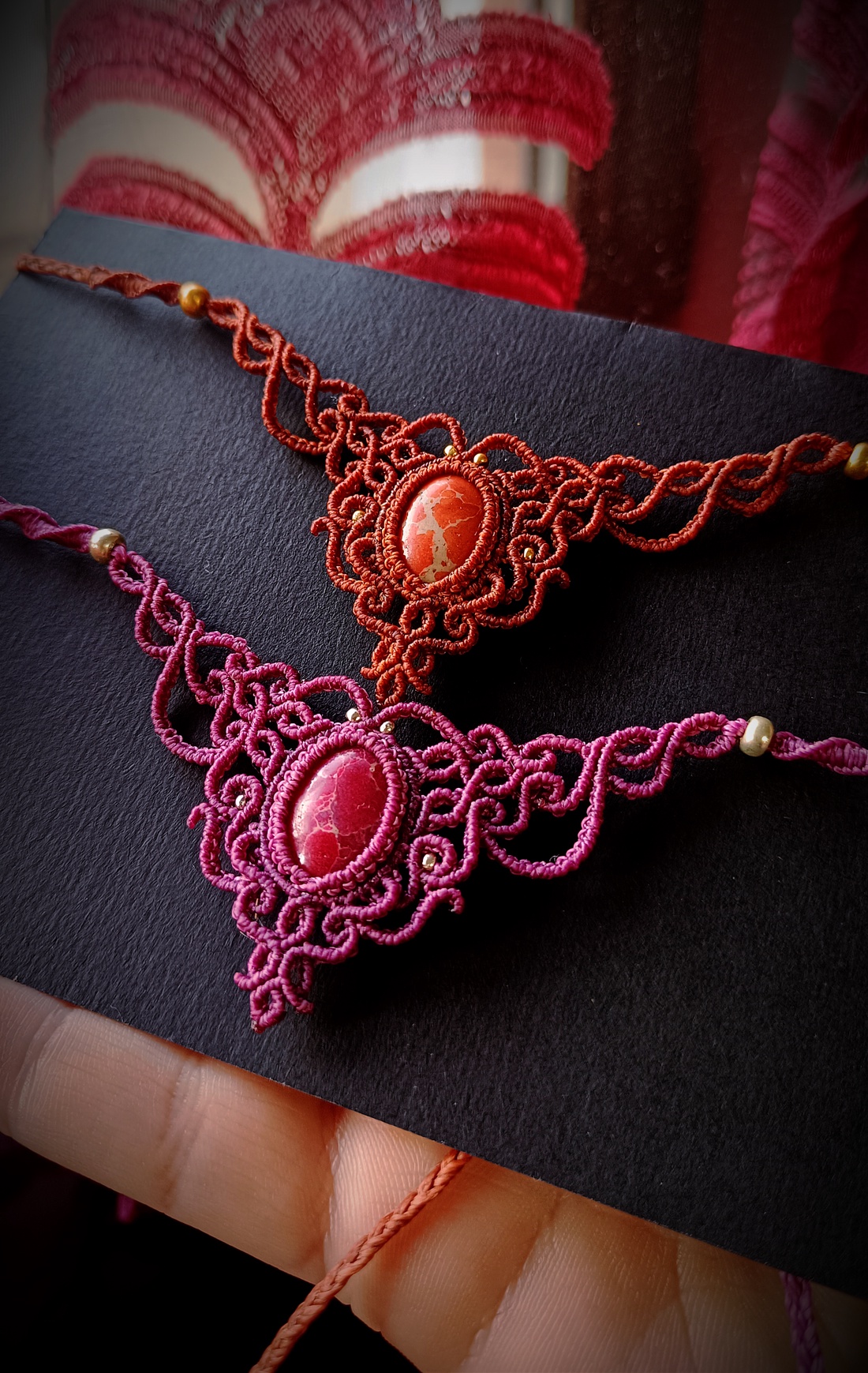 Colier Princess Micromacrame cu Jasp - bijuterii - coliere - chockere - Artynos.ro Colier Princess Micromacrame cu Jasp - bijuterii - coliere - chockere - Artynos.ro