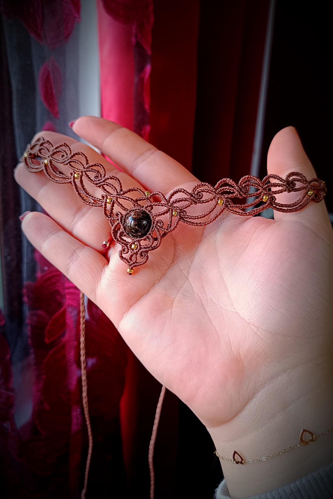 Choker cu cristal bronzit  - bijuterii - coliere - chockere - Artynos.ro Choker cu cristal bronzit  - bijuterii - coliere - chockere - Artynos.ro