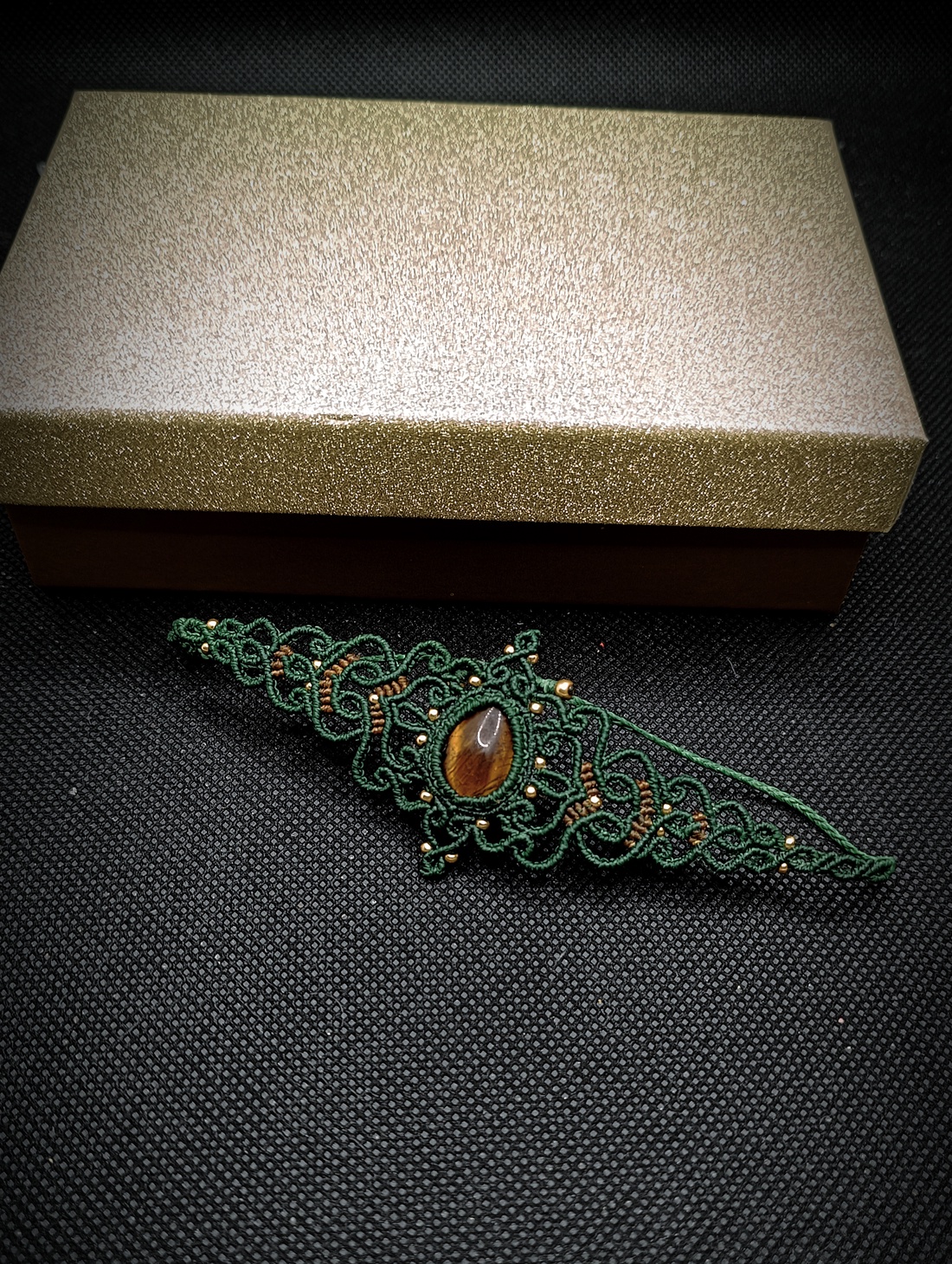 Brățară Talisman Verde Ochi de tigru  - bijuterii - brățări - brățări împletite - Artynos.ro