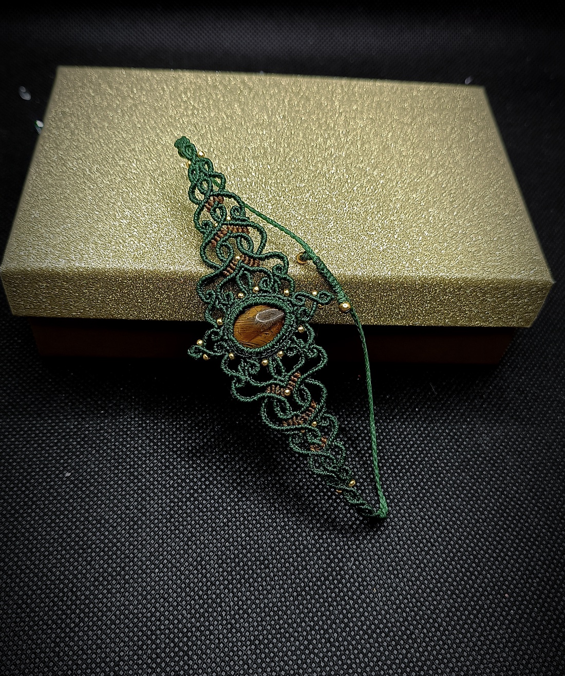 Brățară Talisman Verde Ochi de tigru  - bijuterii - brățări - brățări împletite - Artynos.ro