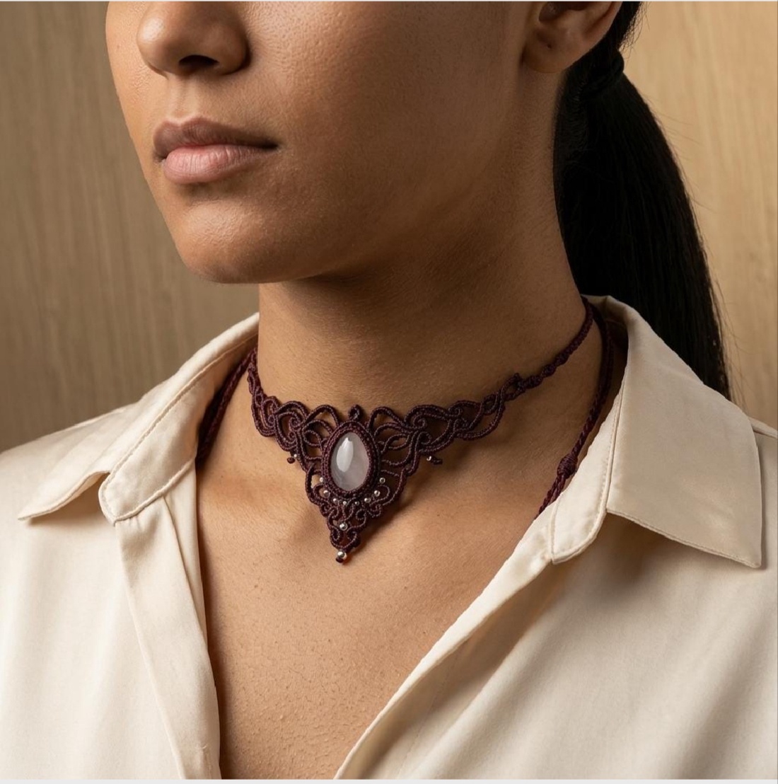 Colier Choker Delicat Cuart  - bijuterii - coliere - chockere - Artynos.ro