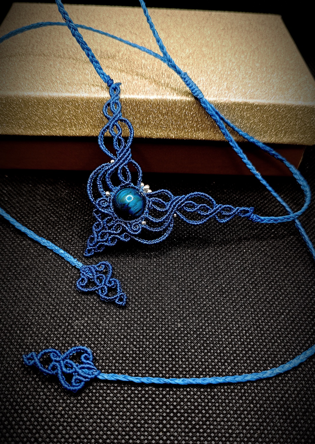 Talisman Colier Albastru Regal Minimalist Ochi de tigru - bijuterii - coliere - chockere - Artynos.ro