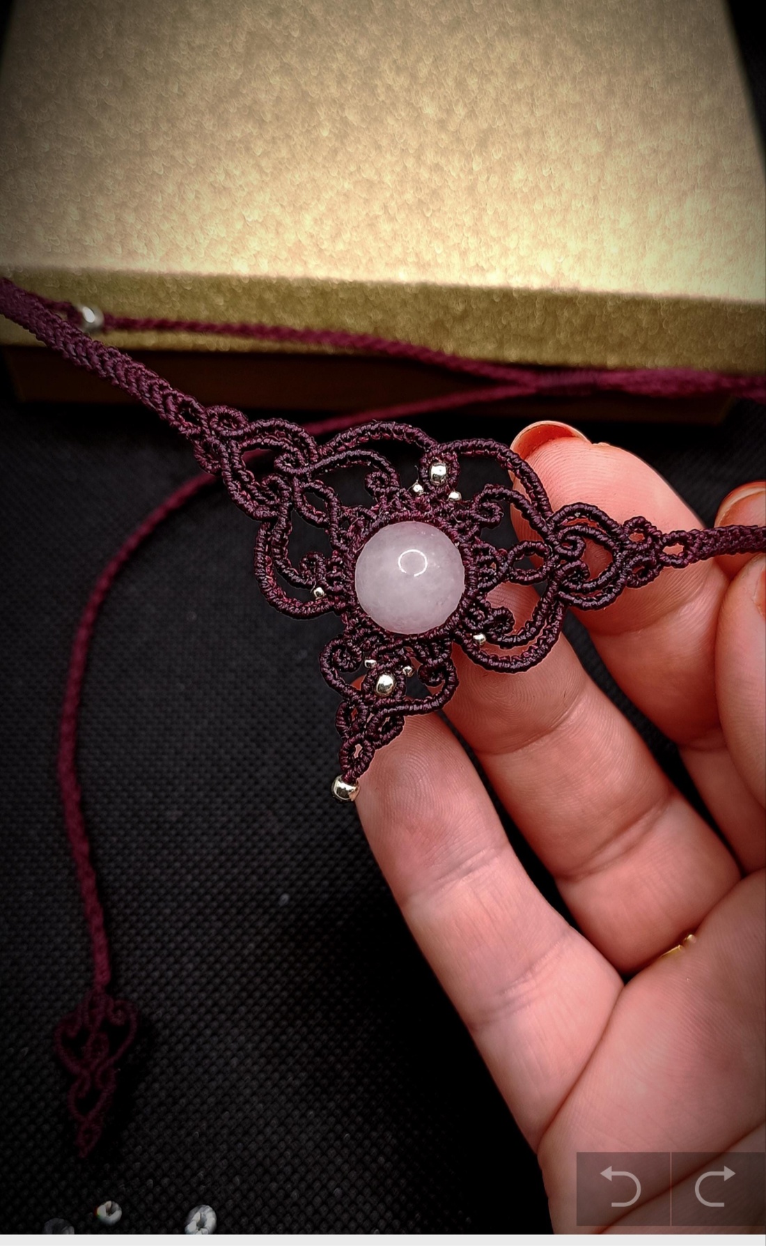 Colier Choker Minimalist Micromacrame Bohemian Cuart  - bijuterii - coliere - chockere - Artynos.ro