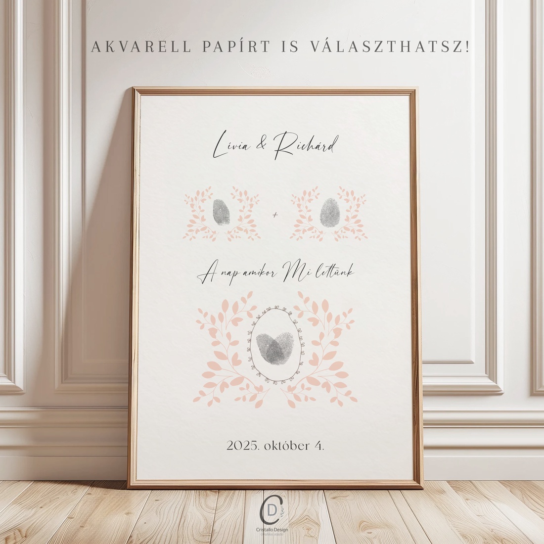 Imagine pentru ceremonie de nuntă cu amprentă digitală, poster, carton, imprimare pe pânză - accesorii nuntă - materiale decor pentru nuntă - tablouri și indicatoare nuntă - Artynos.ro