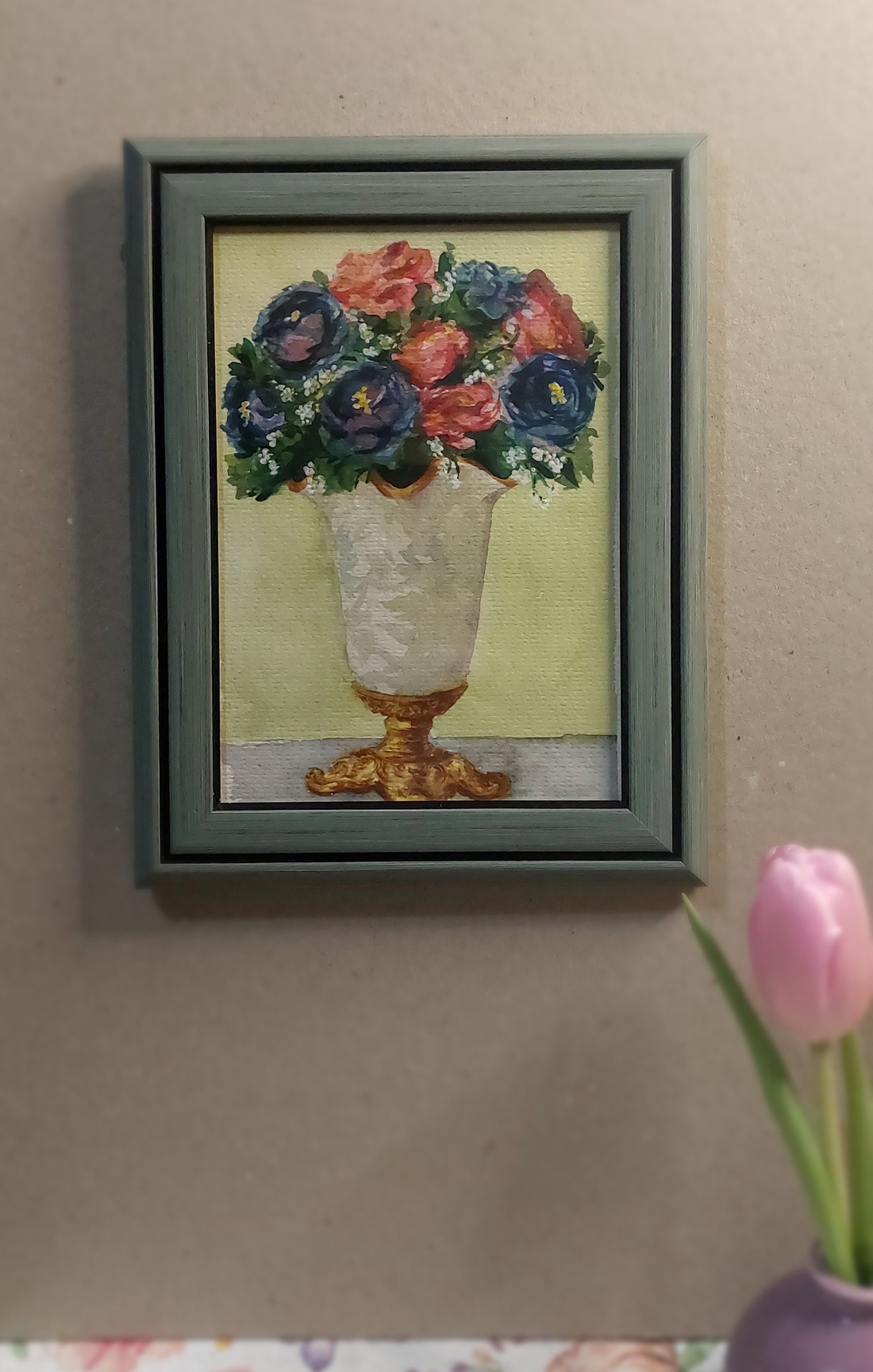 Tablou vaza cu bujori - arte vizuale și accesorii  - picturi - acuarele picturi - Artynos.ro