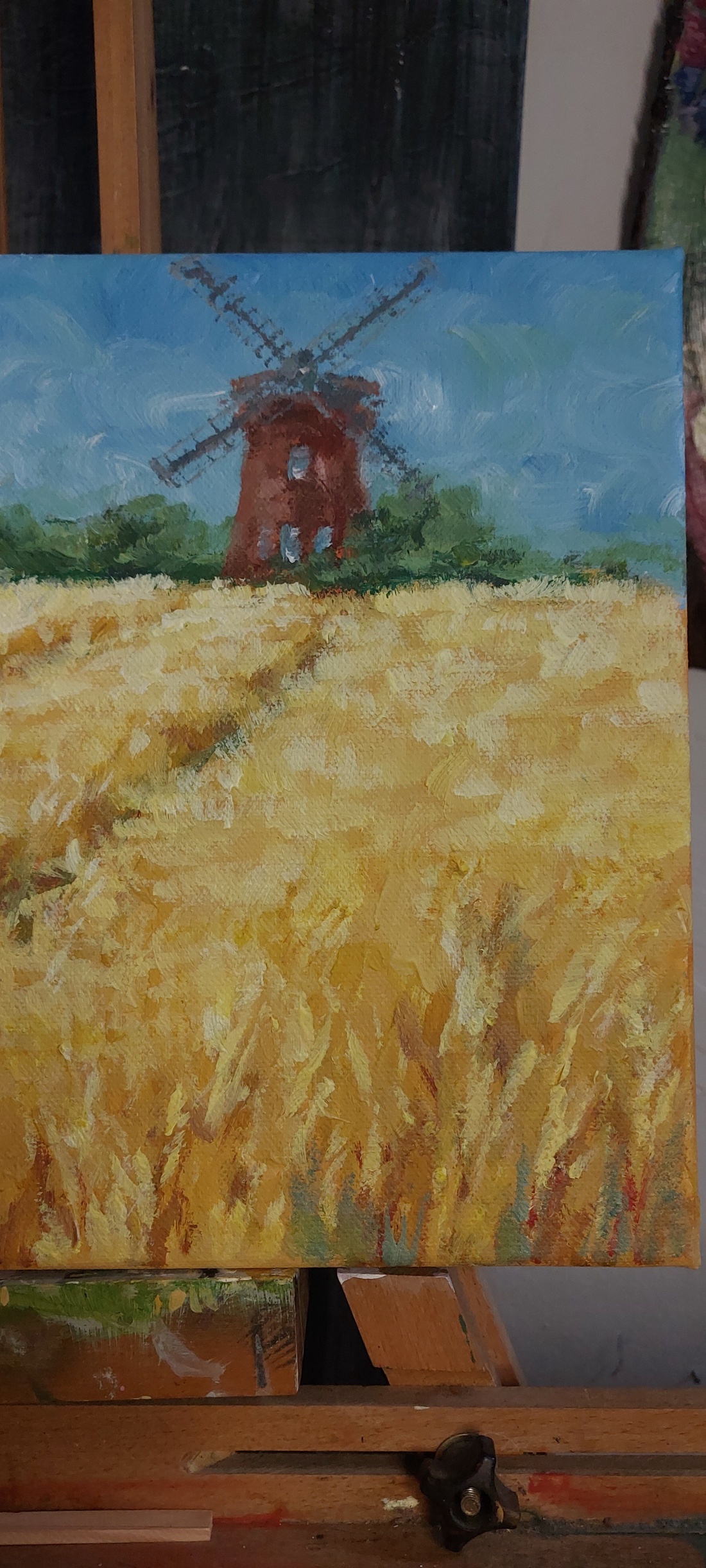 Tablou original lan de grau - arte vizuale și accesorii  - picturi - pictură acrilică - Artynos.ro