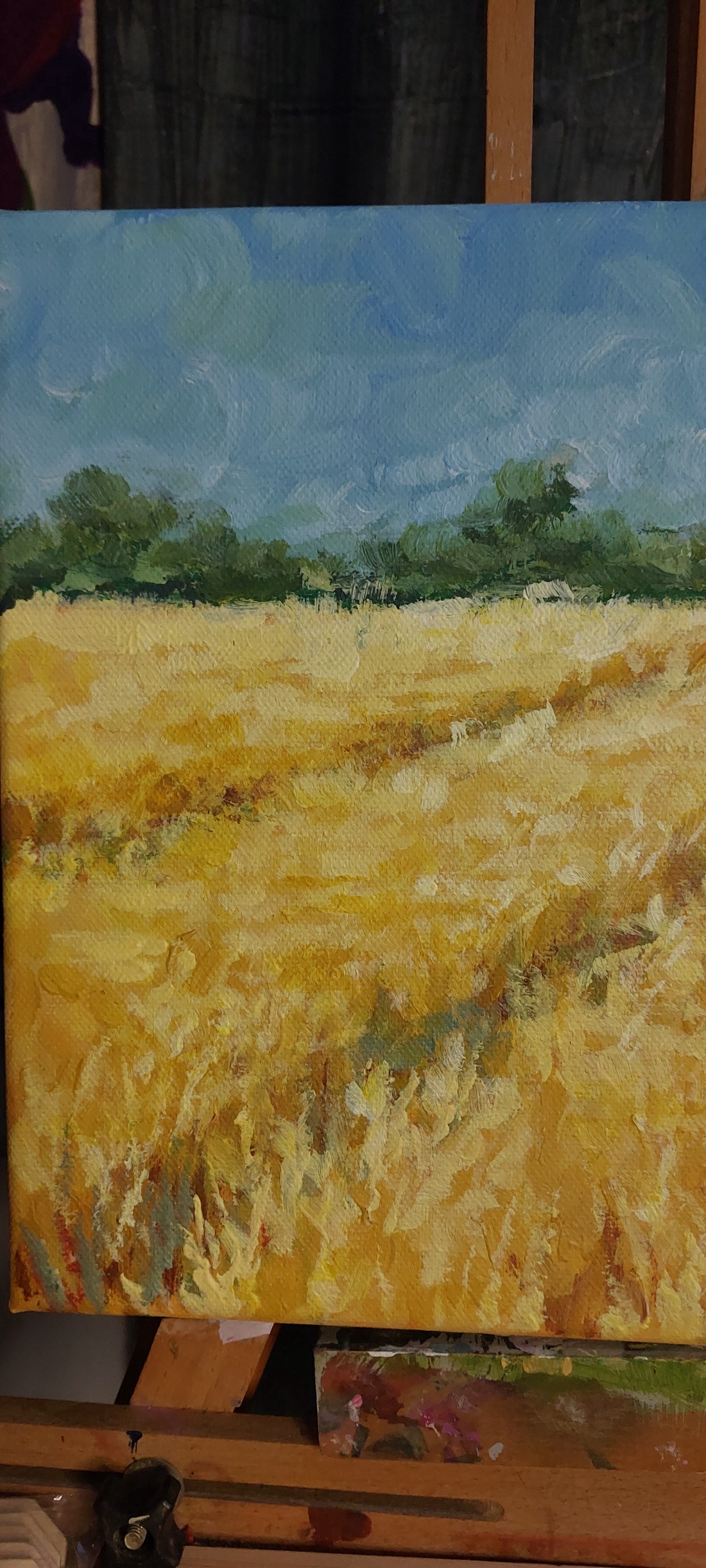 Tablou original lan de grau - arte vizuale și accesorii  - picturi - pictură acrilică - Artynos.ro