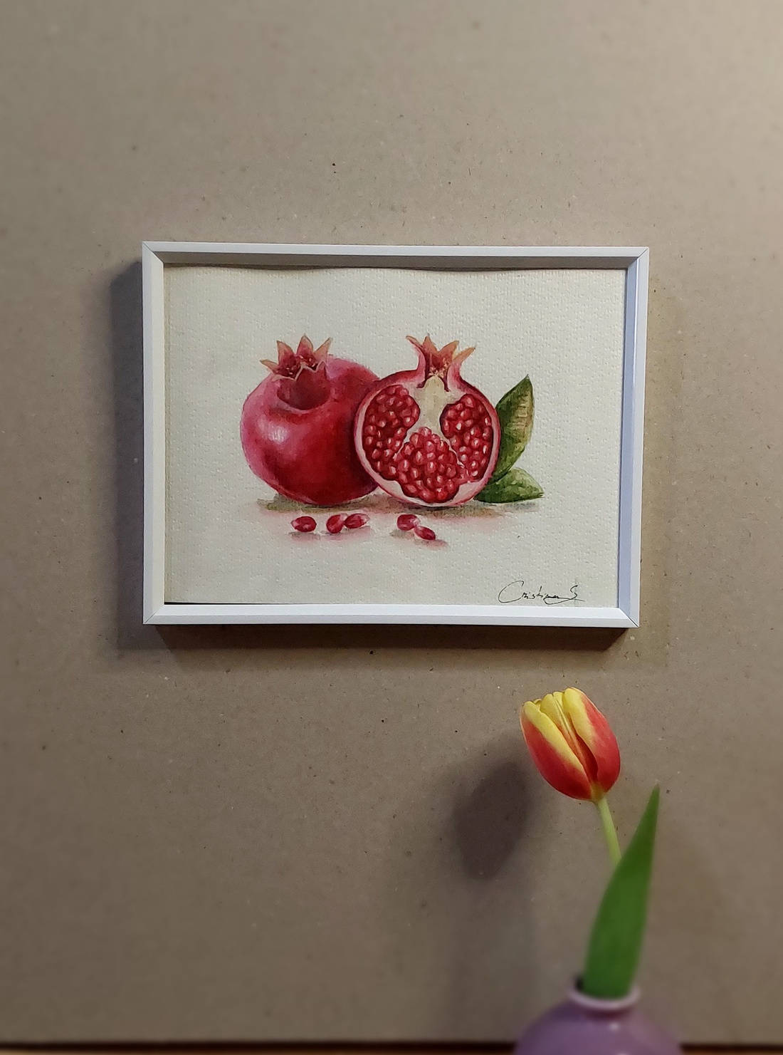 Pictură rodie  - arte vizuale și accesorii  - picturi - acuarele picturi - Artynos.ro