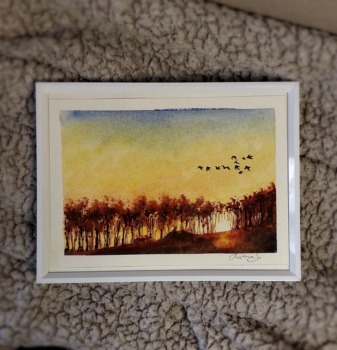 Peisaj de toamnă in acuarelă  - arte vizuale și accesorii  - picturi - acuarele picturi - Artynos.ro