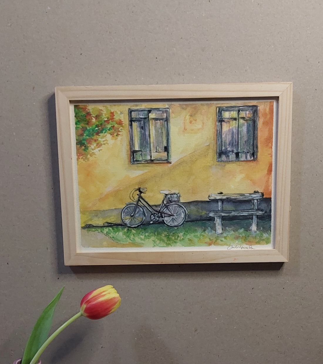 Pictura Peisaj rural in acuarele - arte vizuale și accesorii  - picturi - acuarele picturi - Artynos.ro