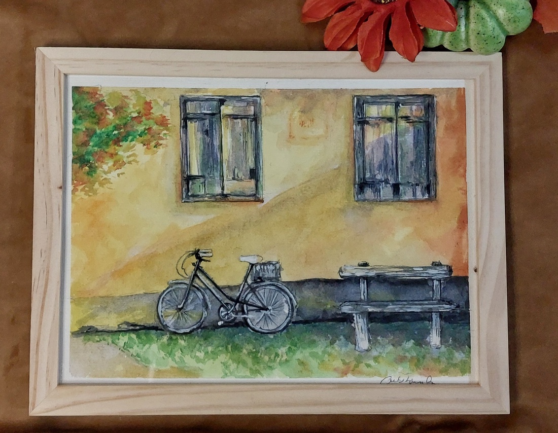 Pictura Peisaj rural in acuarele - arte vizuale și accesorii  - picturi - acuarele picturi - Artynos.ro