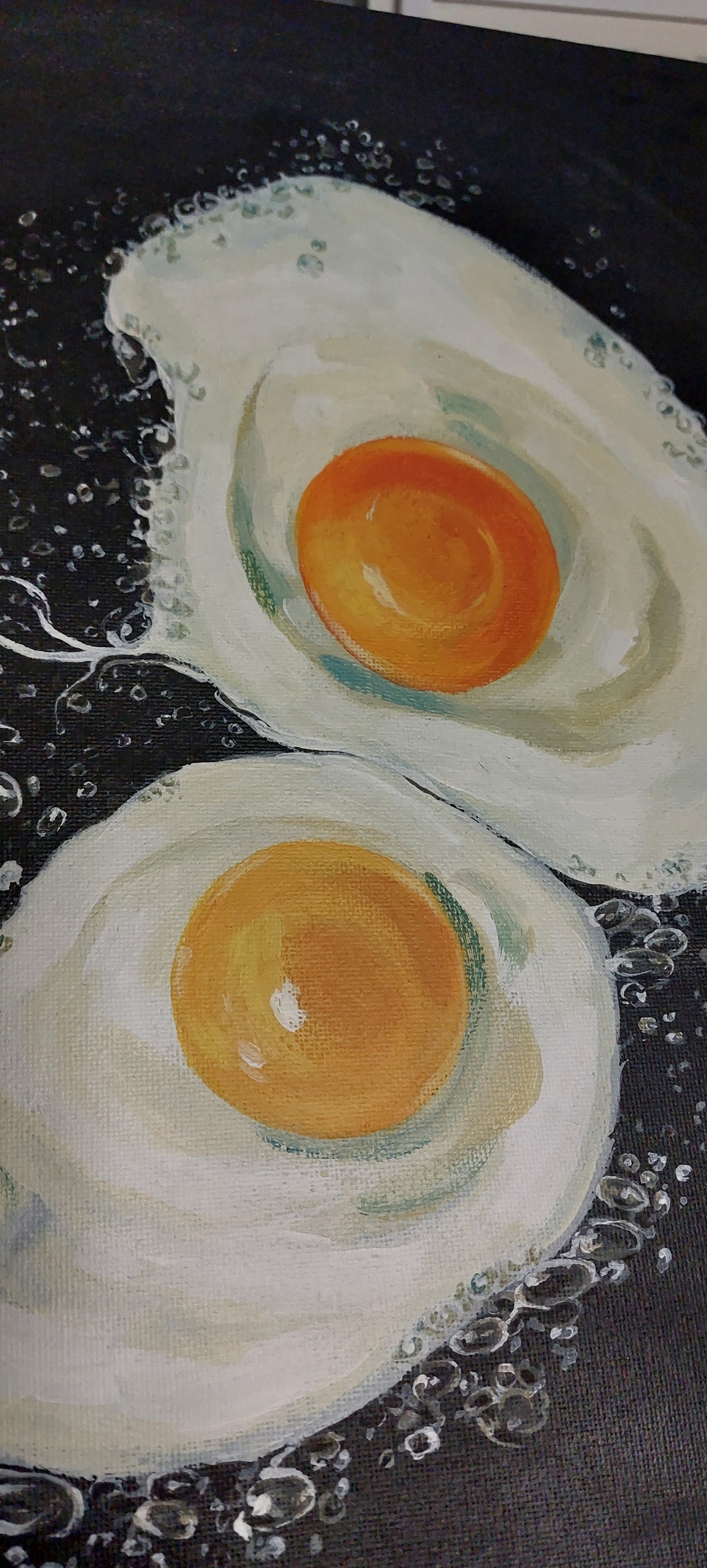 Tablou ouă prăjite  - arte vizuale și accesorii  - picturi - pictură acrilică - Artynos.ro