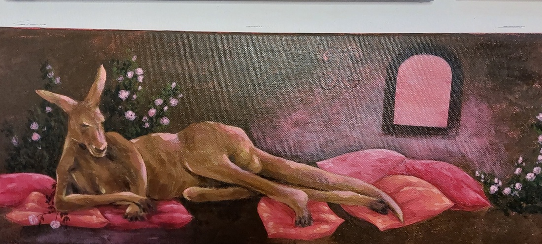 Tablou cu cangur - arte vizuale și accesorii  - picturi - pictură acrilică - Artynos.ro