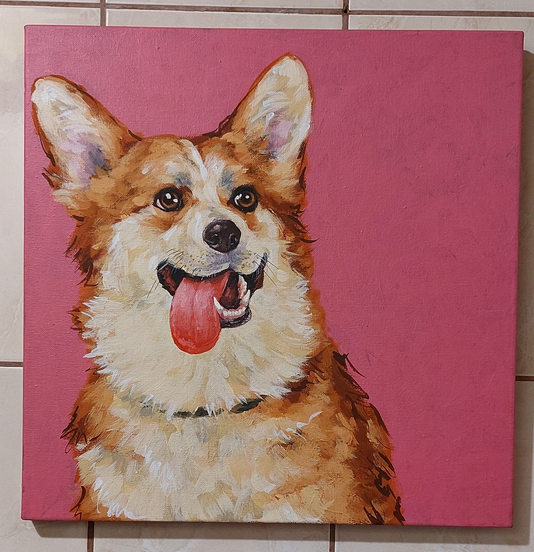 Tablou Corgi1 - arte vizuale și accesorii  - picturi - pictură acrilică - Artynos.ro