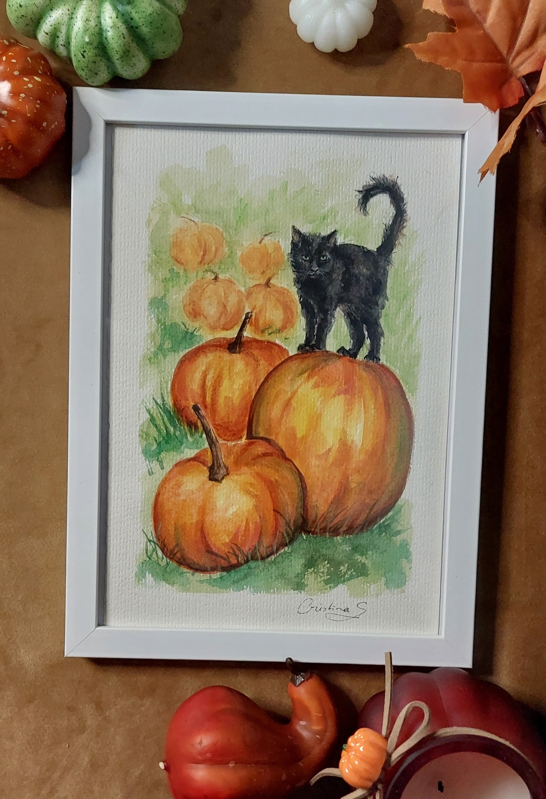 Tablou de halloween cu pisica neagra - casă & stil de viață - decorațiuni de casă - halloween - tot ce ai nevoie de o petrecere! - ornamente de halloween - Artynos.ro