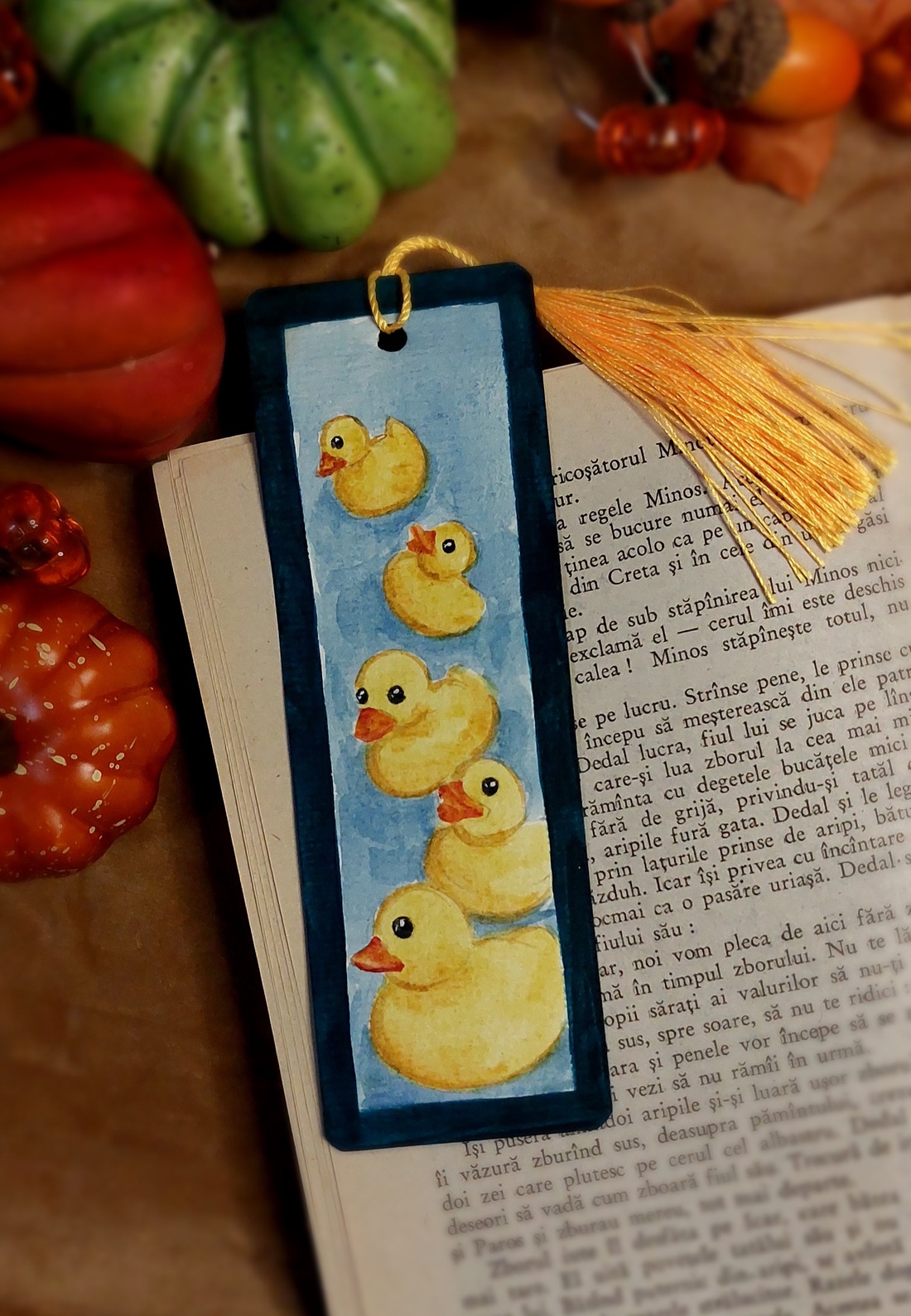 Semn de carte handmade- rățuște  - cărți și creații cu tematică muzicală, cadouri - semn de carte - Artynos.ro