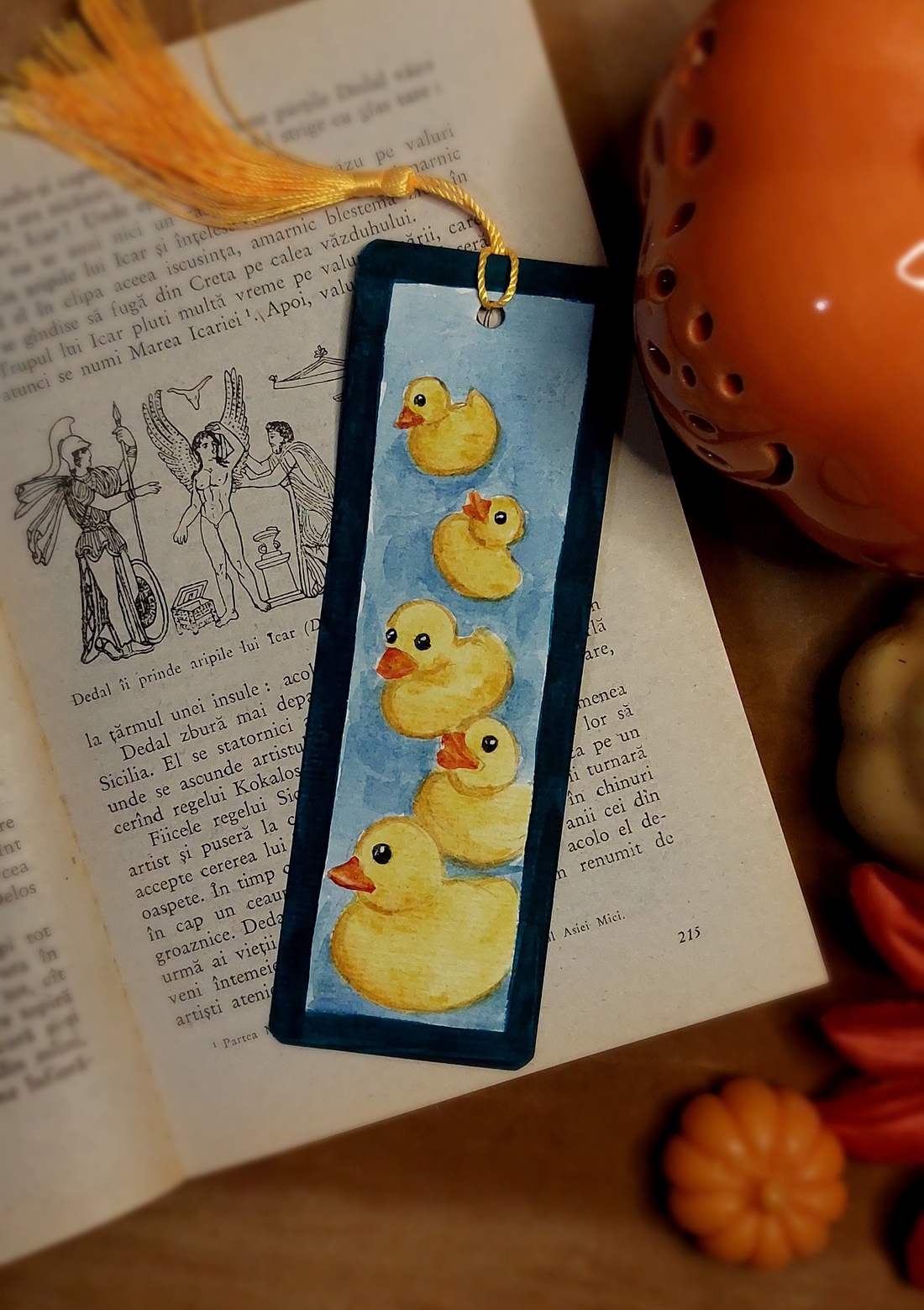 Semn de carte handmade- rățuște  - cărți și creații cu tematică muzicală, cadouri - semn de carte - Artynos.ro