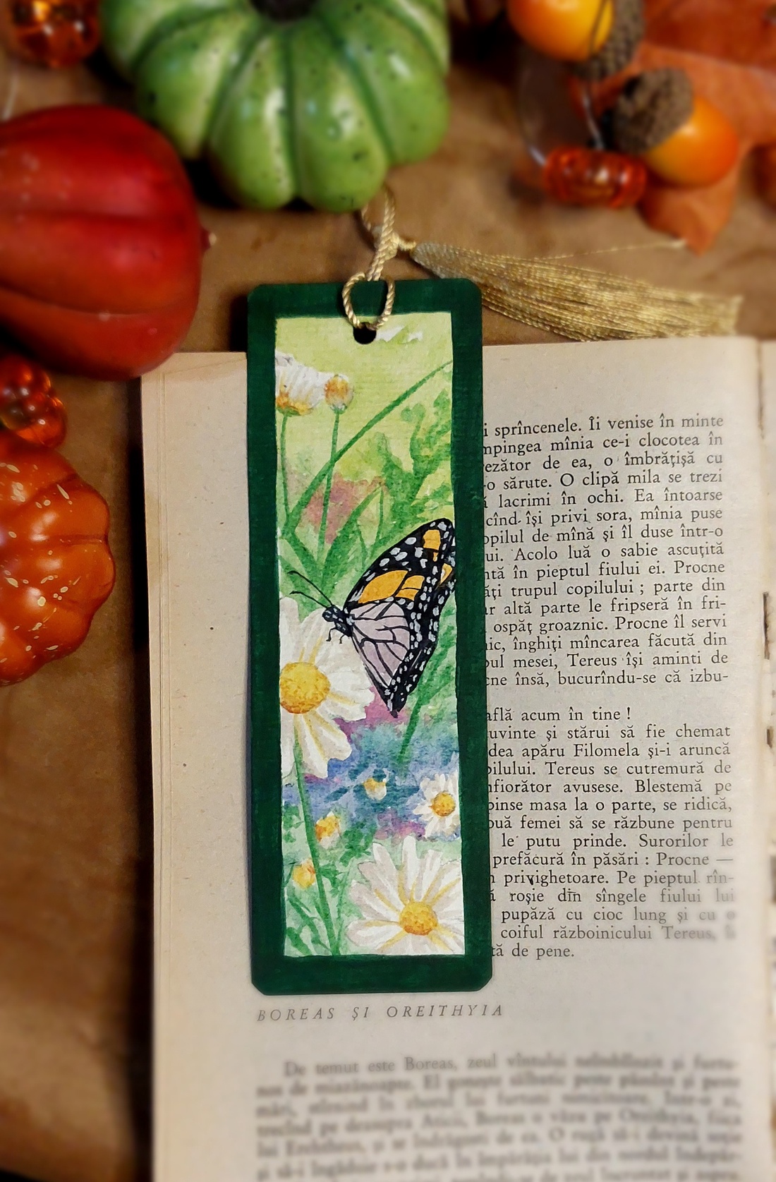 Semn de carte handmade -fluture - cărți și creații cu tematică muzicală, cadouri - semn de carte - Artynos.ro