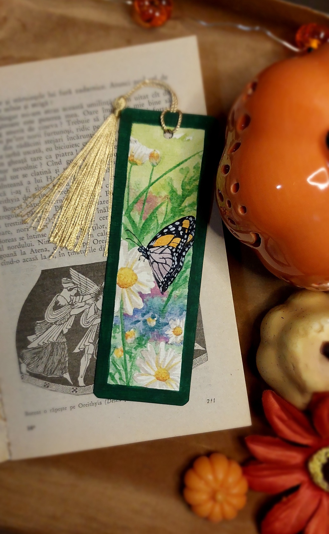 Semn de carte handmade -fluture - cărți și creații cu tematică muzicală, cadouri - semn de carte - Artynos.ro